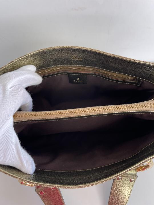 Gucci by Tom Ford GG Gold Bamboo Ring Handbag