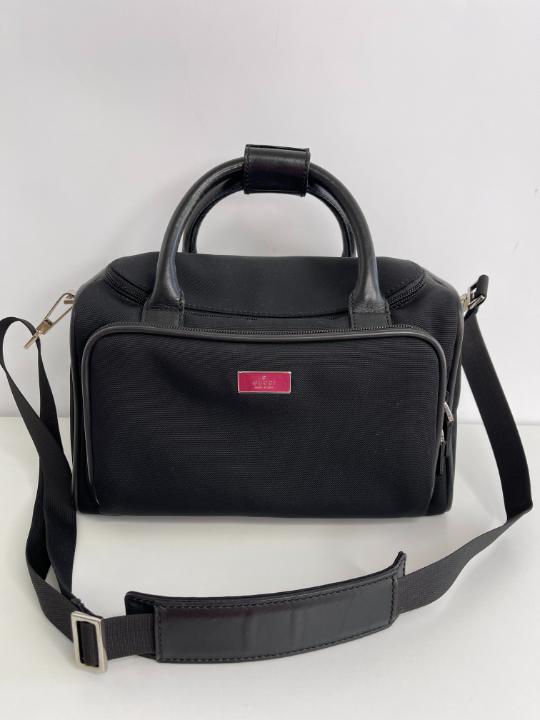Gucci Black Travel Vanity Case with Shoulder Strap