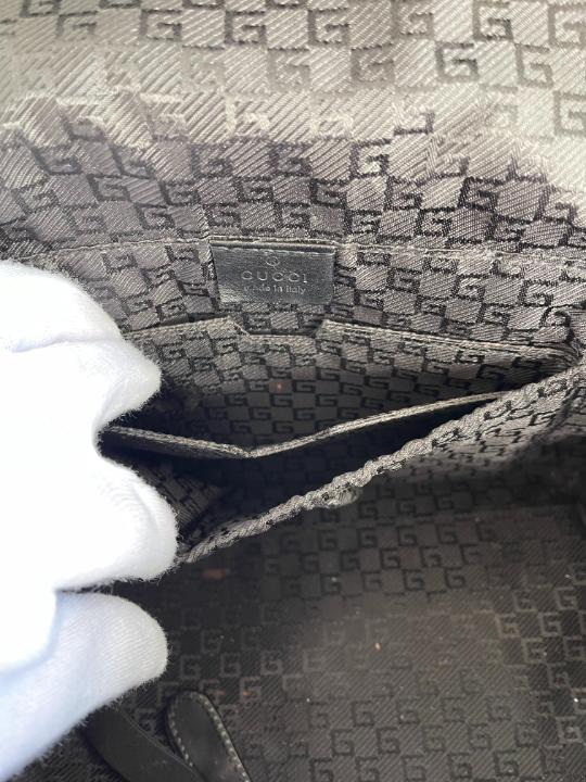 Gucci Black Travel Vanity Case with Shoulder Strap