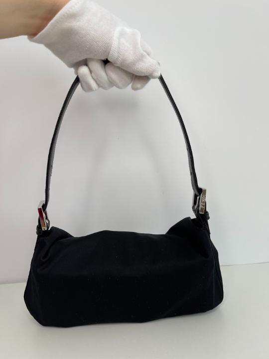 Fendi Baguette Bag in Black Microfiber