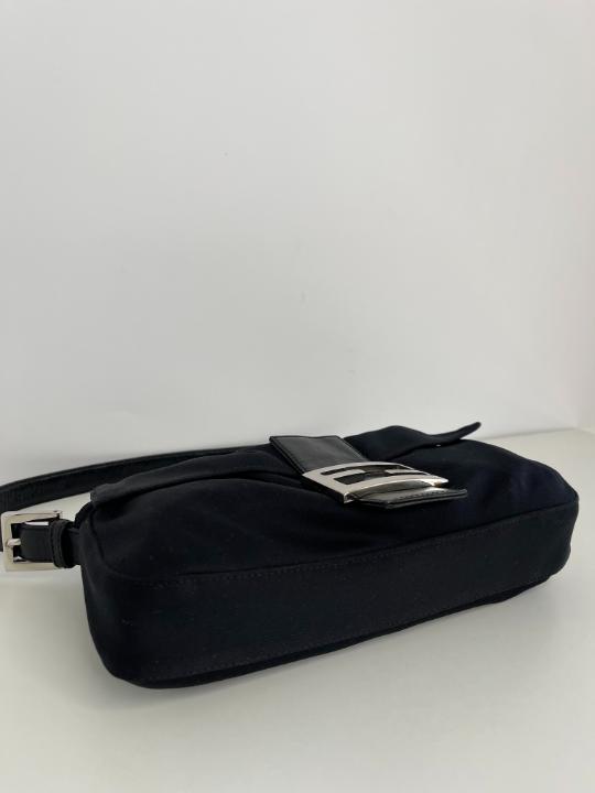 Fendi Baguette Bag in Black Microfiber