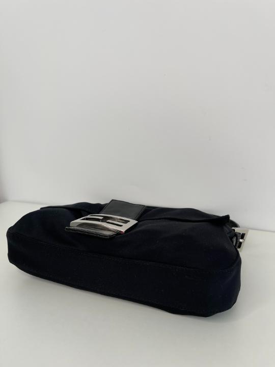 Fendi Baguette Bag in Black Microfiber