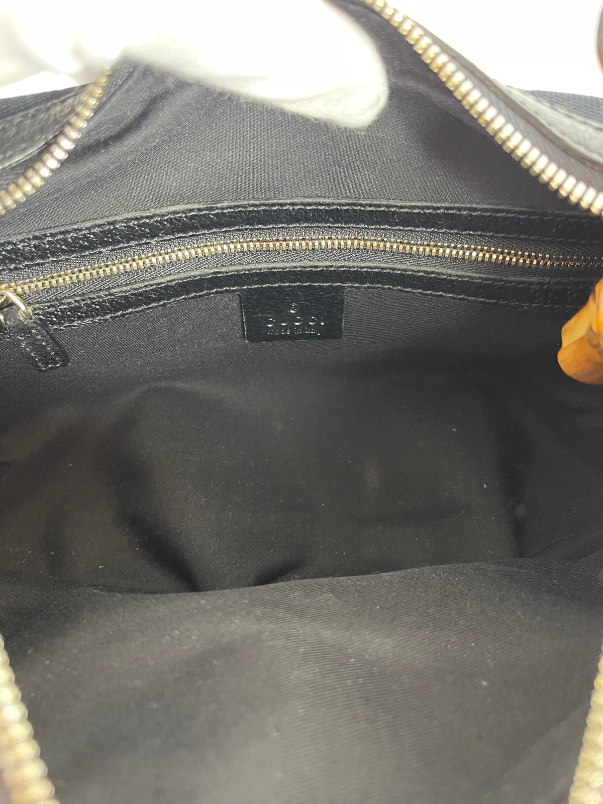 Gucci Monogram Bamboo Horsebit Amalfi Hobo Black