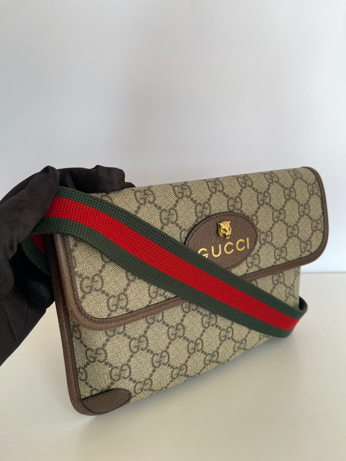 Gucci GG Supreme Web Sherry Line Neo Vintage Waist Bag