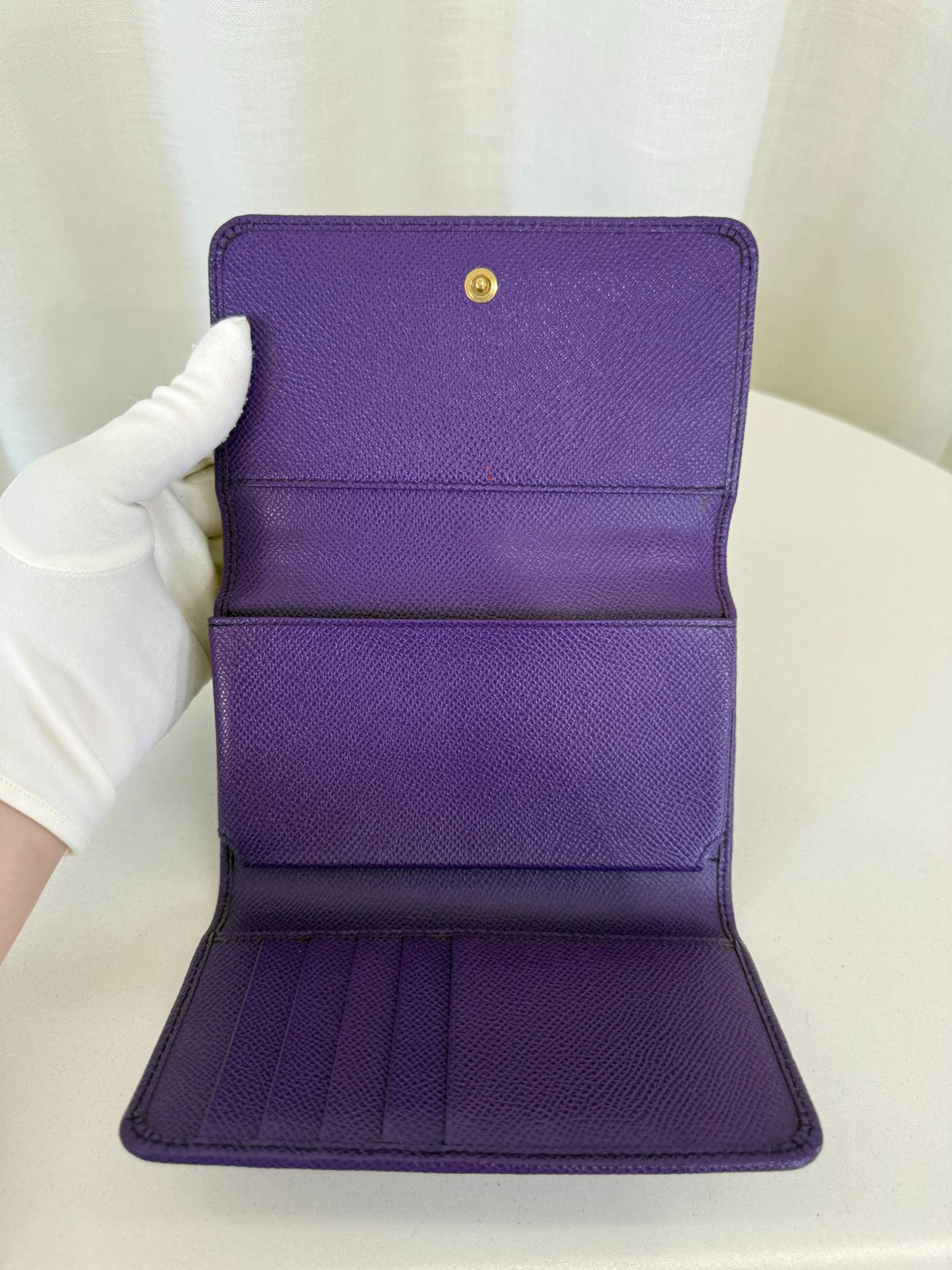 Dolce Gabbana Purple Leather Sicily Wallet on Chain