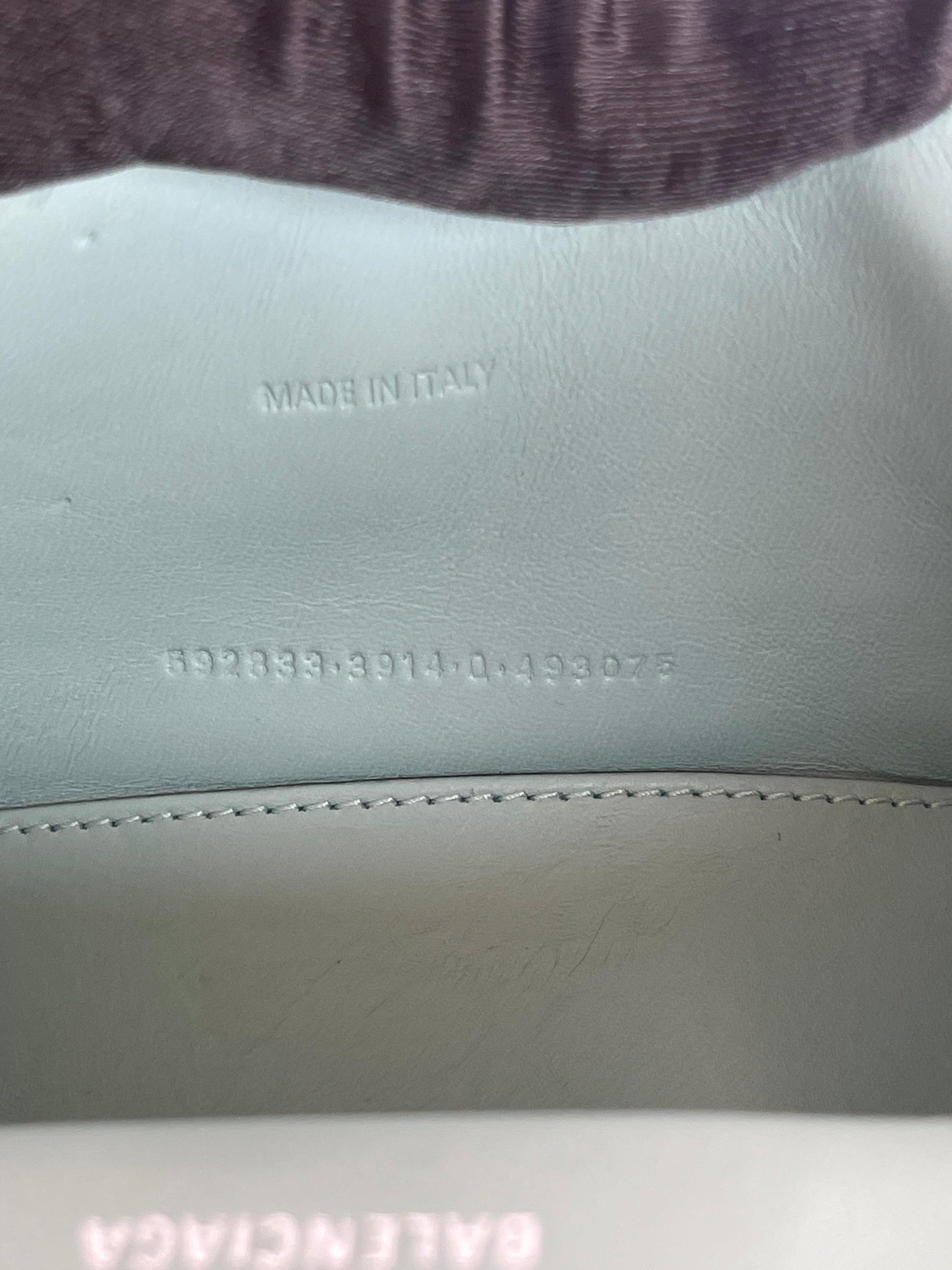 Balenciaga Green Aqua Croc Embossed Leather XS Hourglass Top Handle Bag