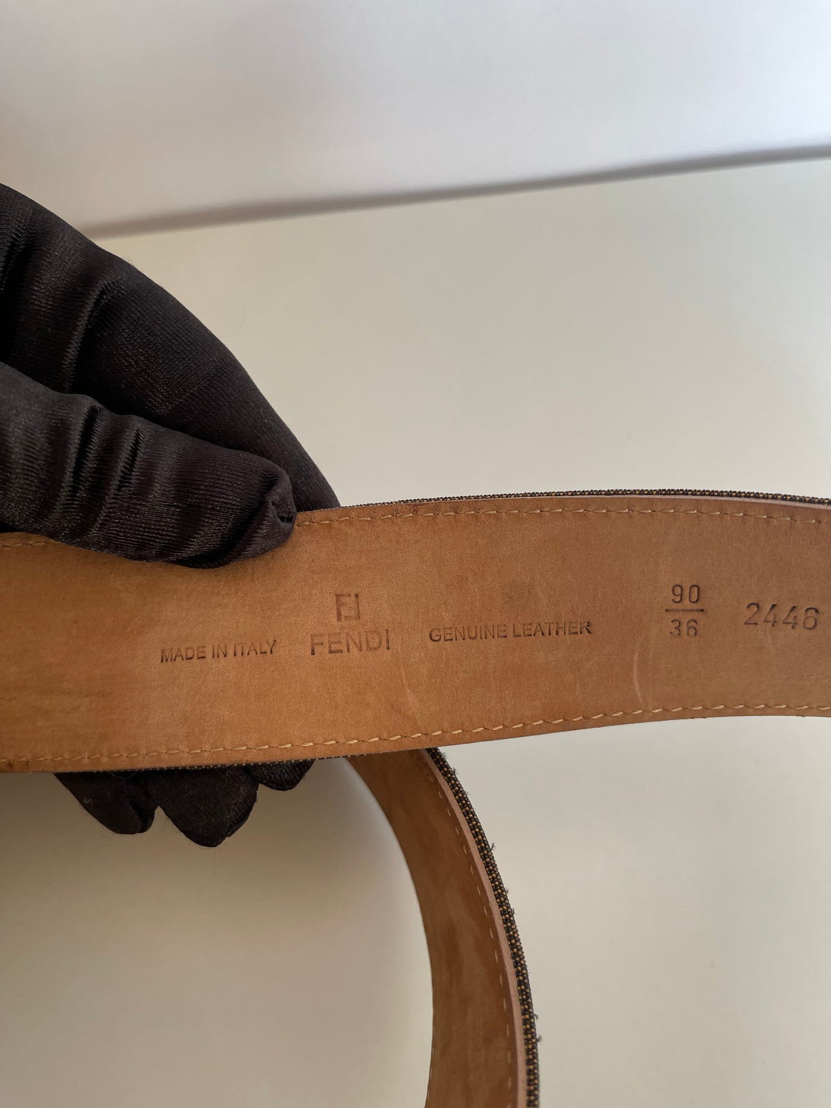 Fendi Zucca Canvas Logo Buckle Belt 90x36