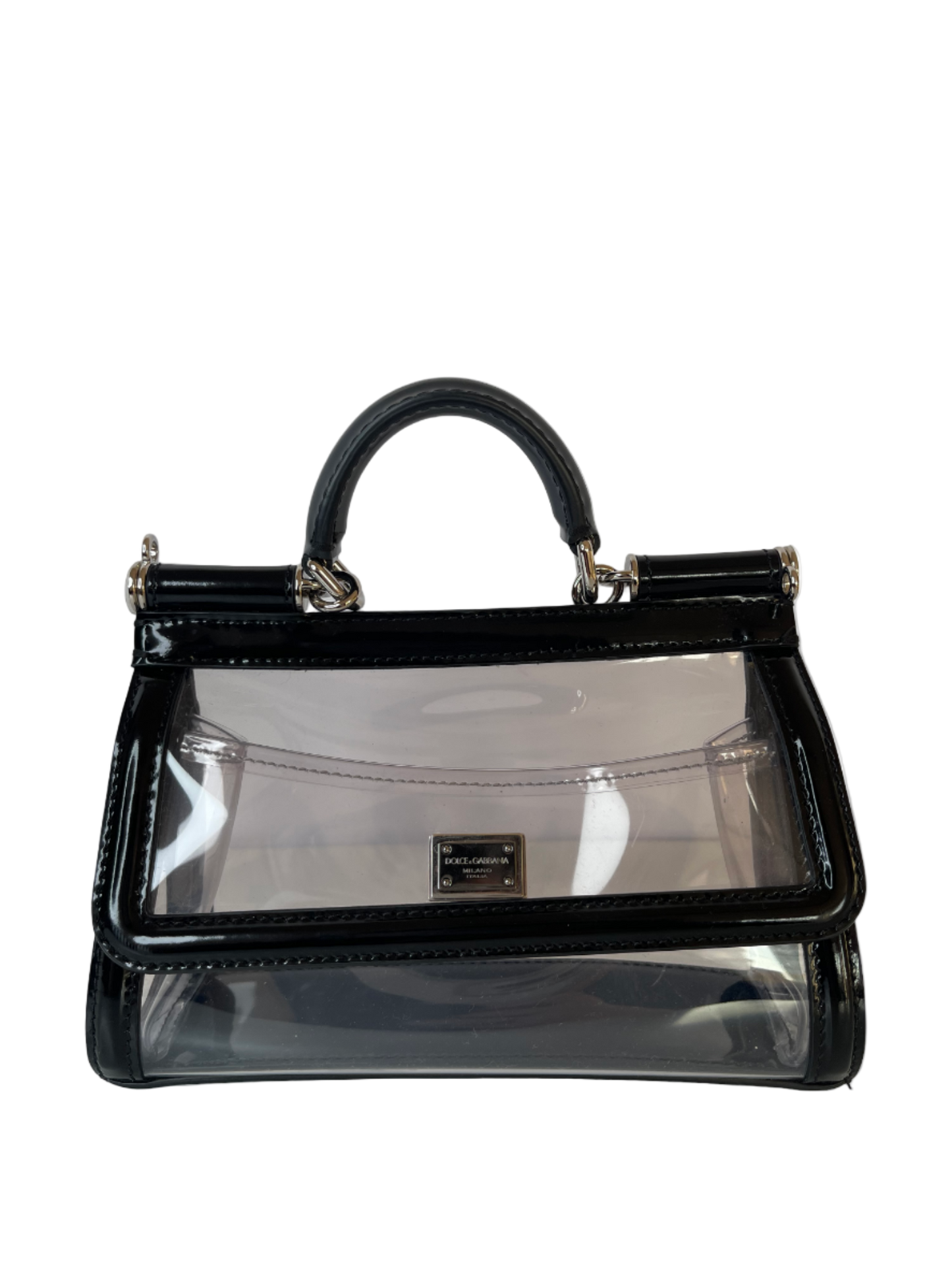 Dolce Gabbana Kim Small PVC Sicily Bag Transparent Black