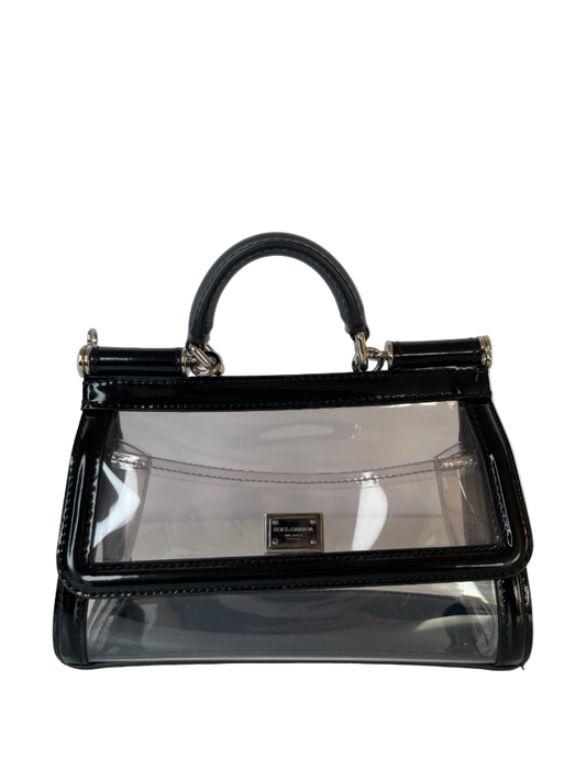 Dolce Gabbana Kim Small PVC Sicily Bag Transparent Black