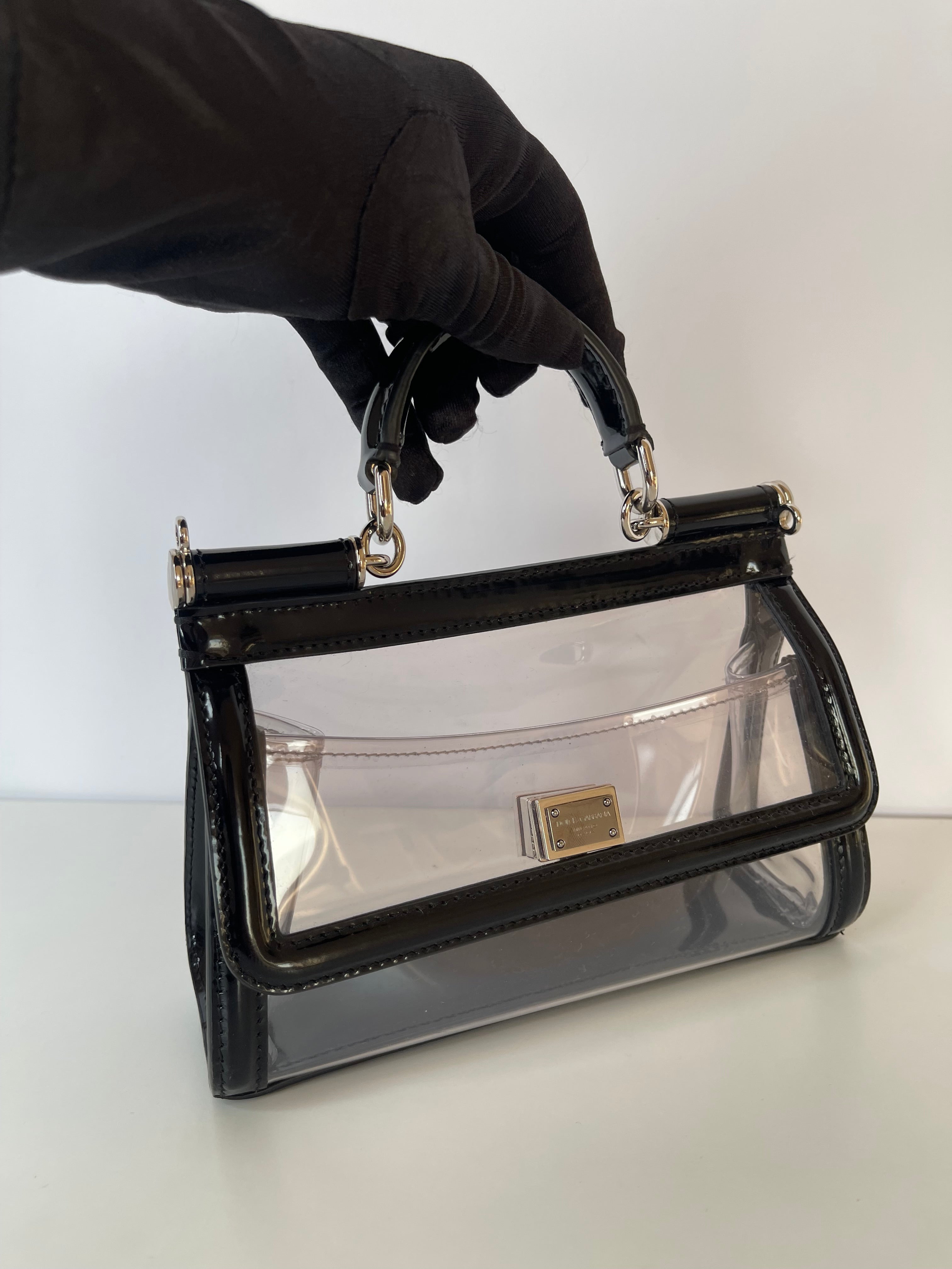 Dolce Gabbana Kim Small PVC Sicily Bag Transparent Black