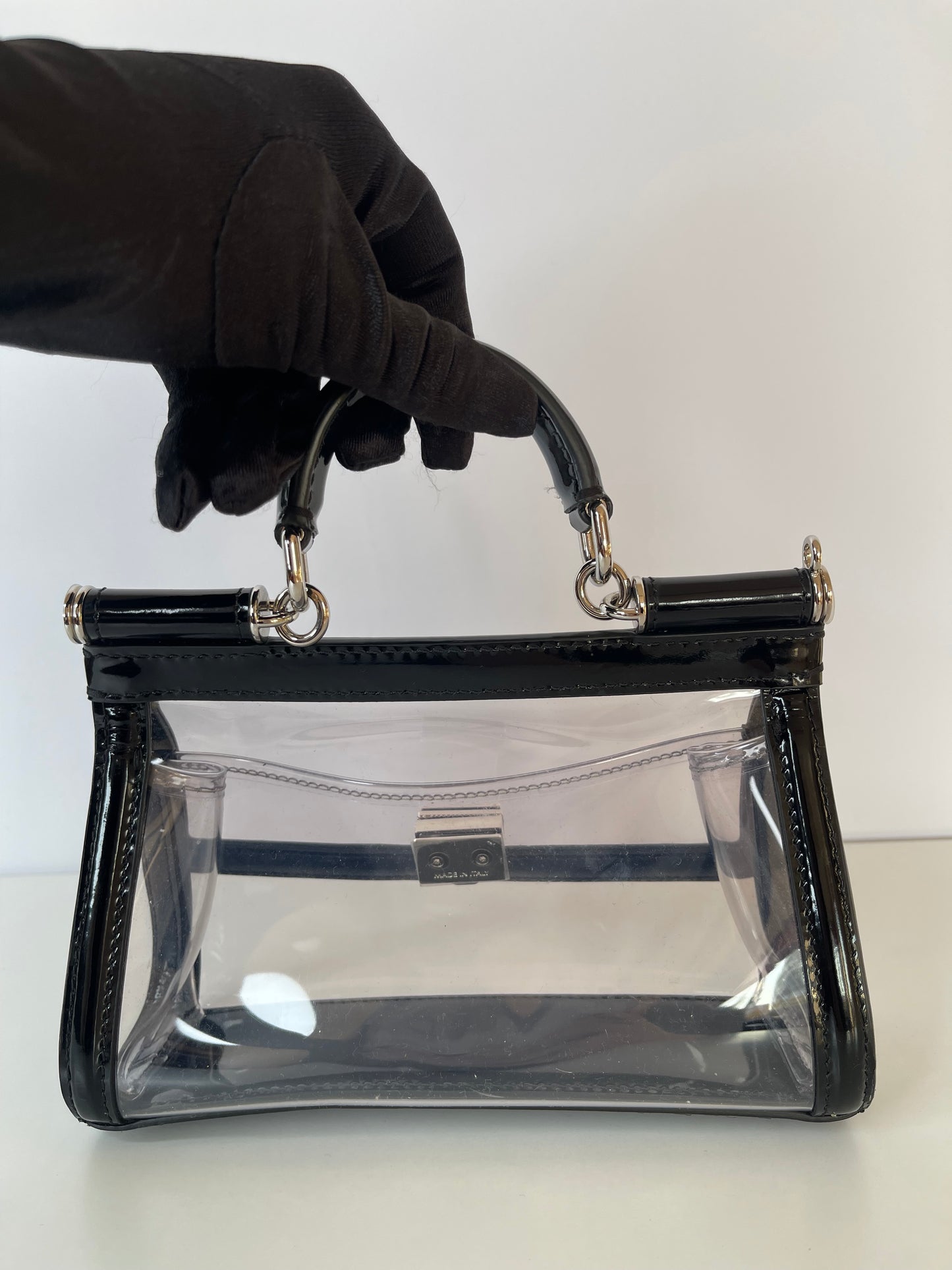 Dolce Gabbana Kim Small PVC Sicily Bag Transparent Black