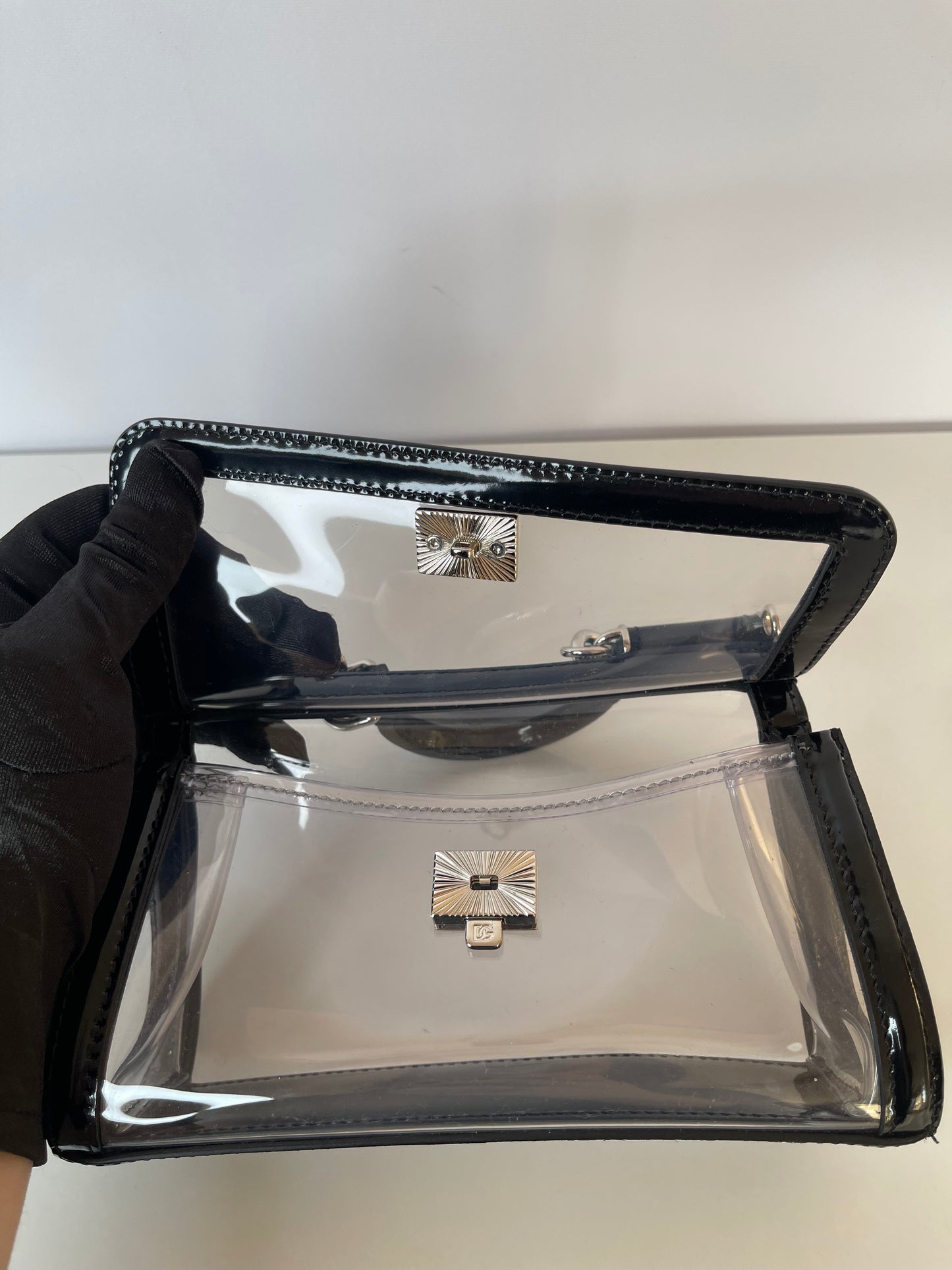 Dolce Gabbana Kim Small PVC Sicily Bag Transparent Black