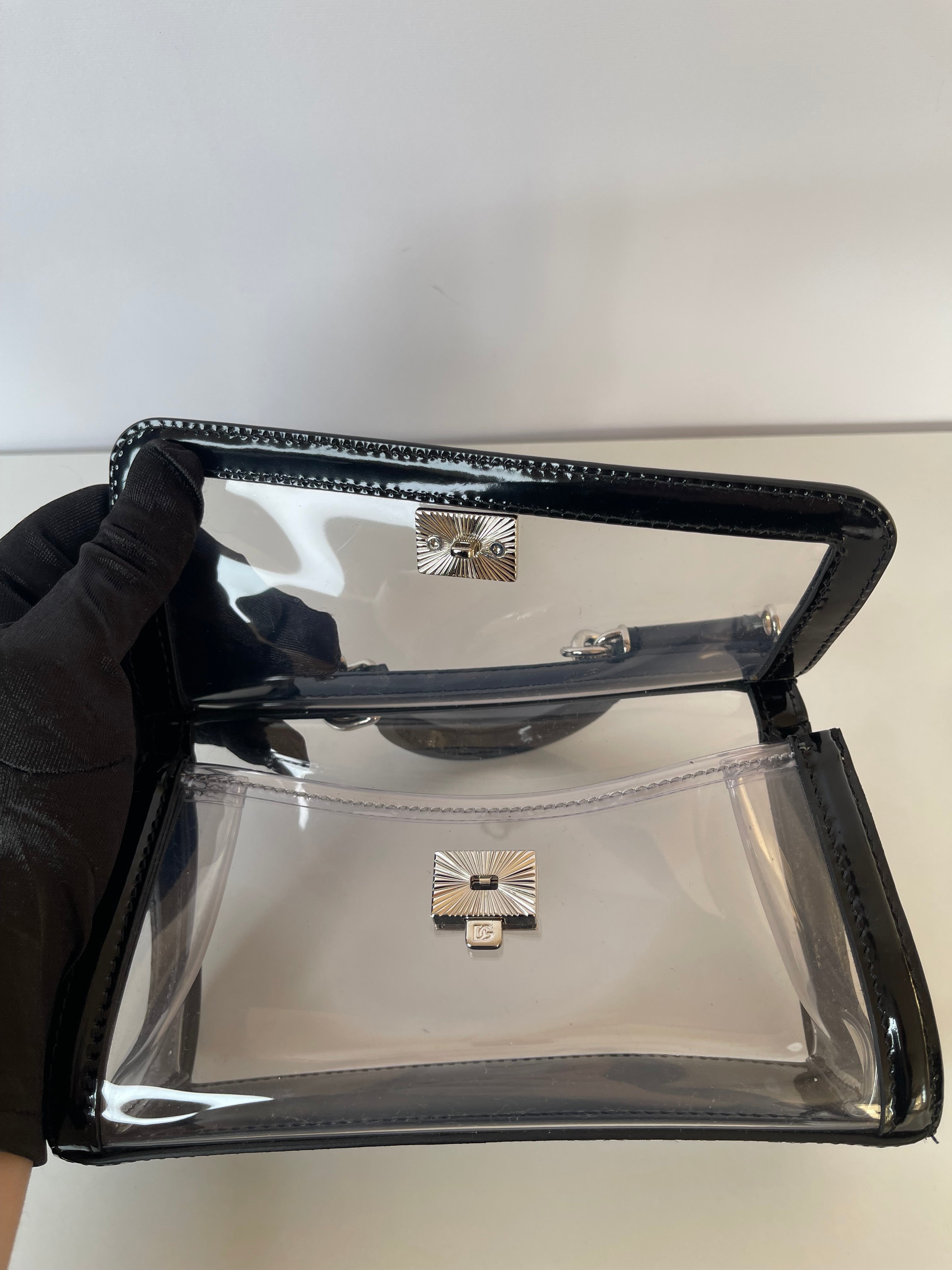 Dolce Gabbana Kim Small PVC Sicily Bag Transparent Black