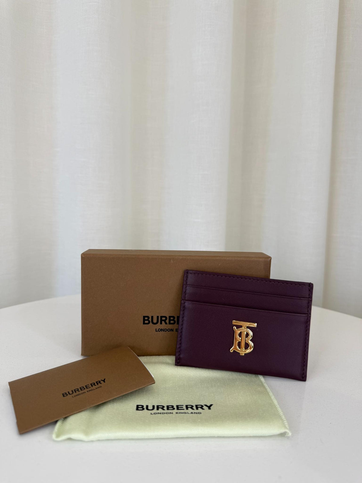 Burberry Monogram TB Dark Purple Card Case