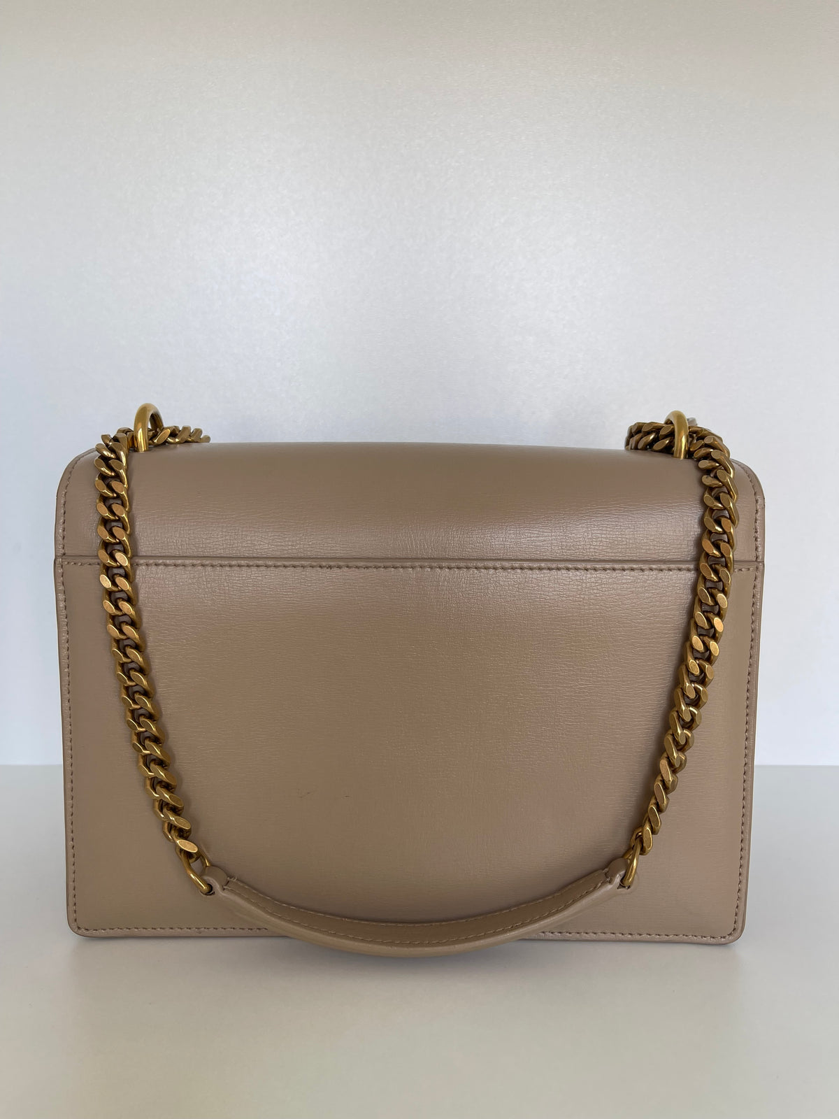 Saint Laurent Calfskin Medium Monogram Sunset Dark Beige