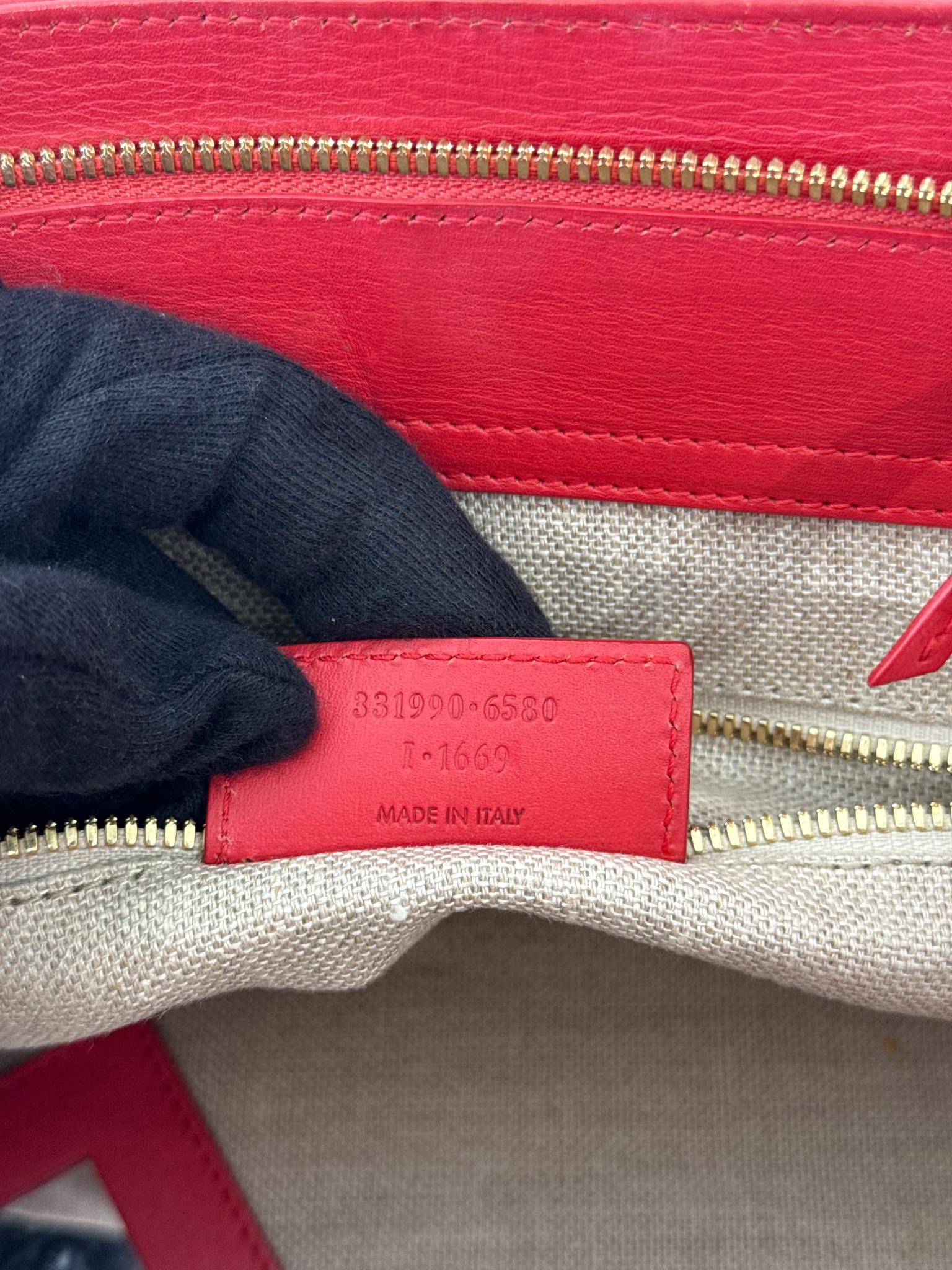 Balenciaga Red Smooth Calfskin Leather and Snake Padlock Work S Tote Bag