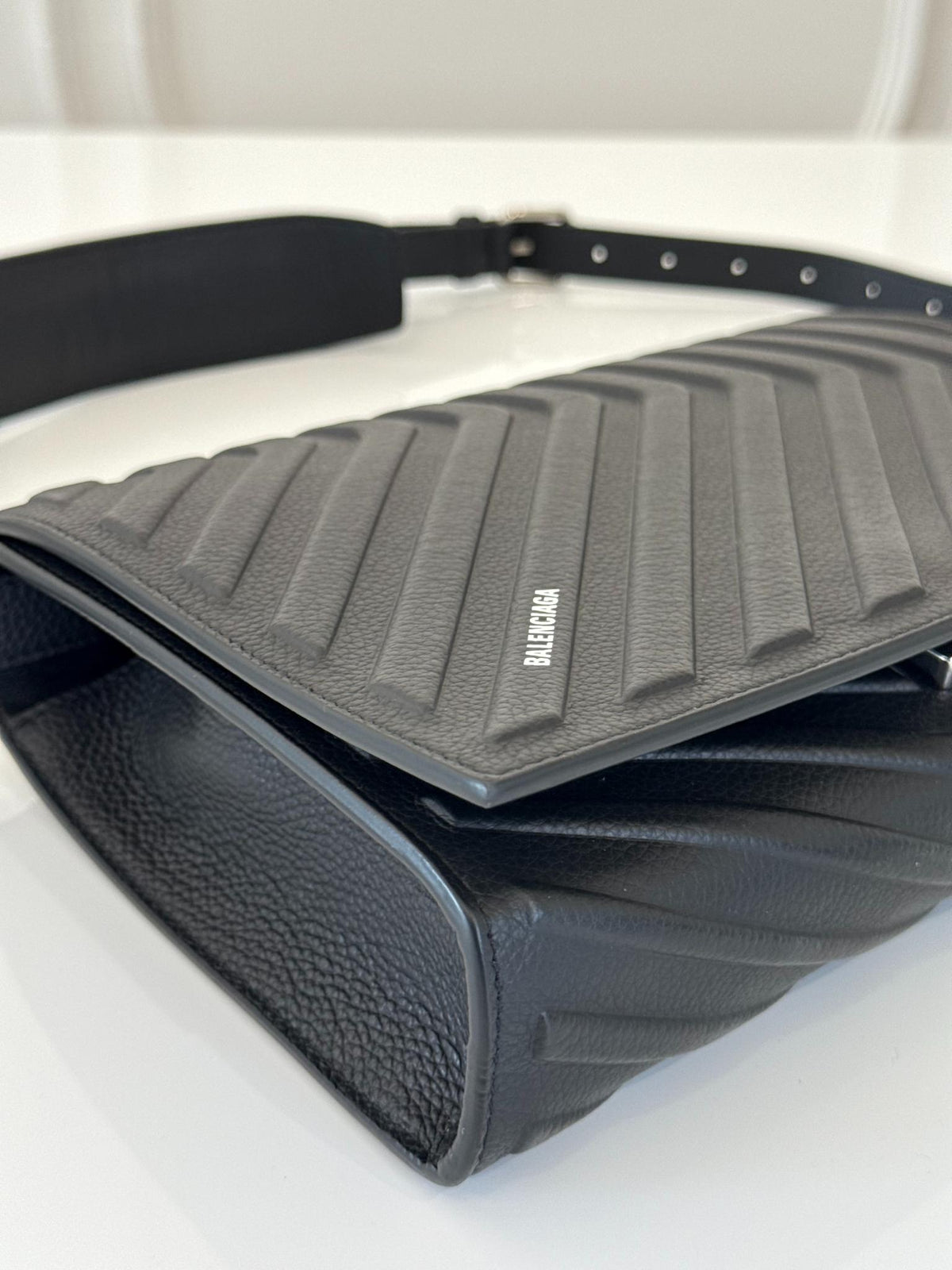 Balenciaga Men’s Black Car Flap Crossbody Bag