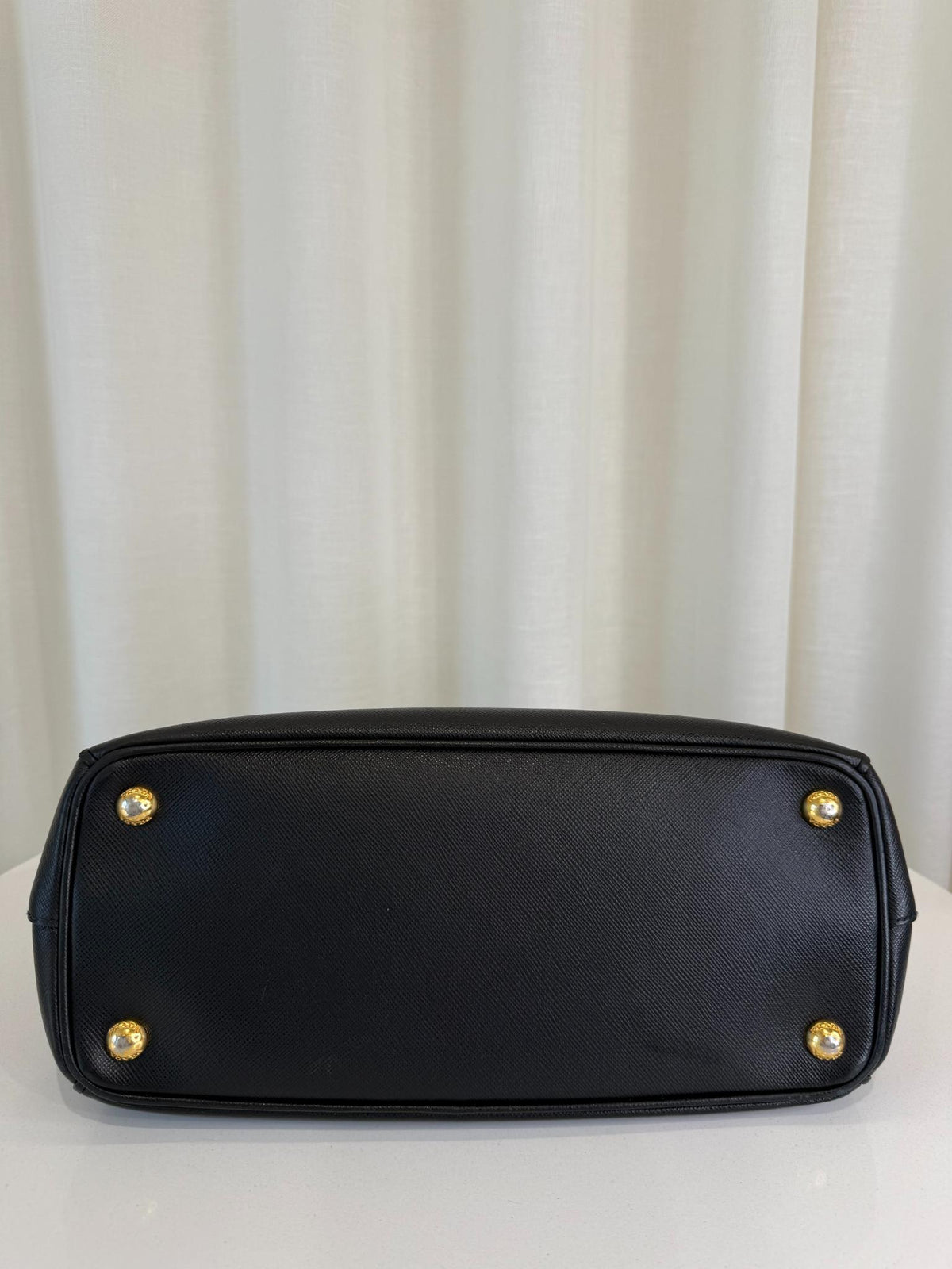 Prada Galleria Black Saffiano Galleria Double Zip Tote Bag