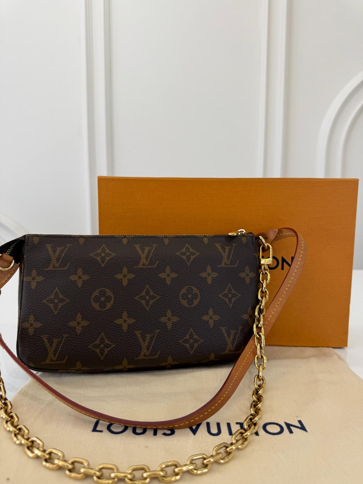 Louis Vuitton Pochette Accessories Strap/Chain Monogram Canvas