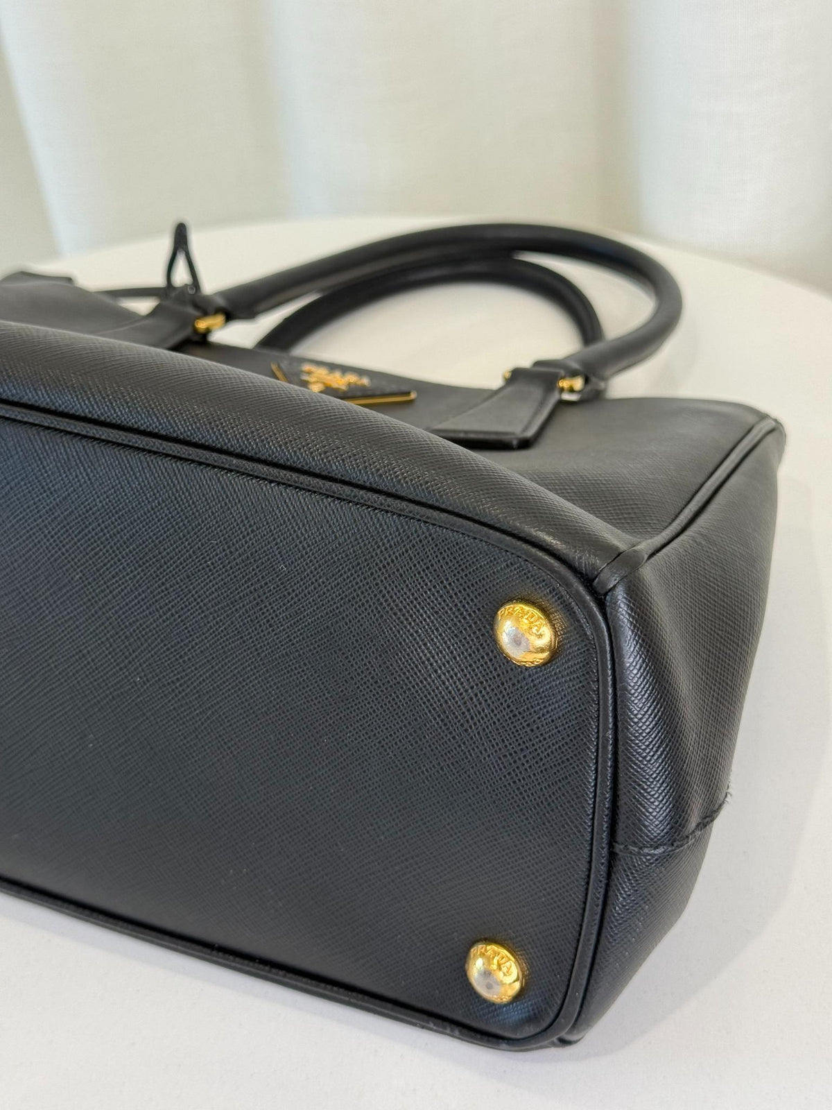 Prada Galleria Black Saffiano Galleria Double Zip Tote Bag