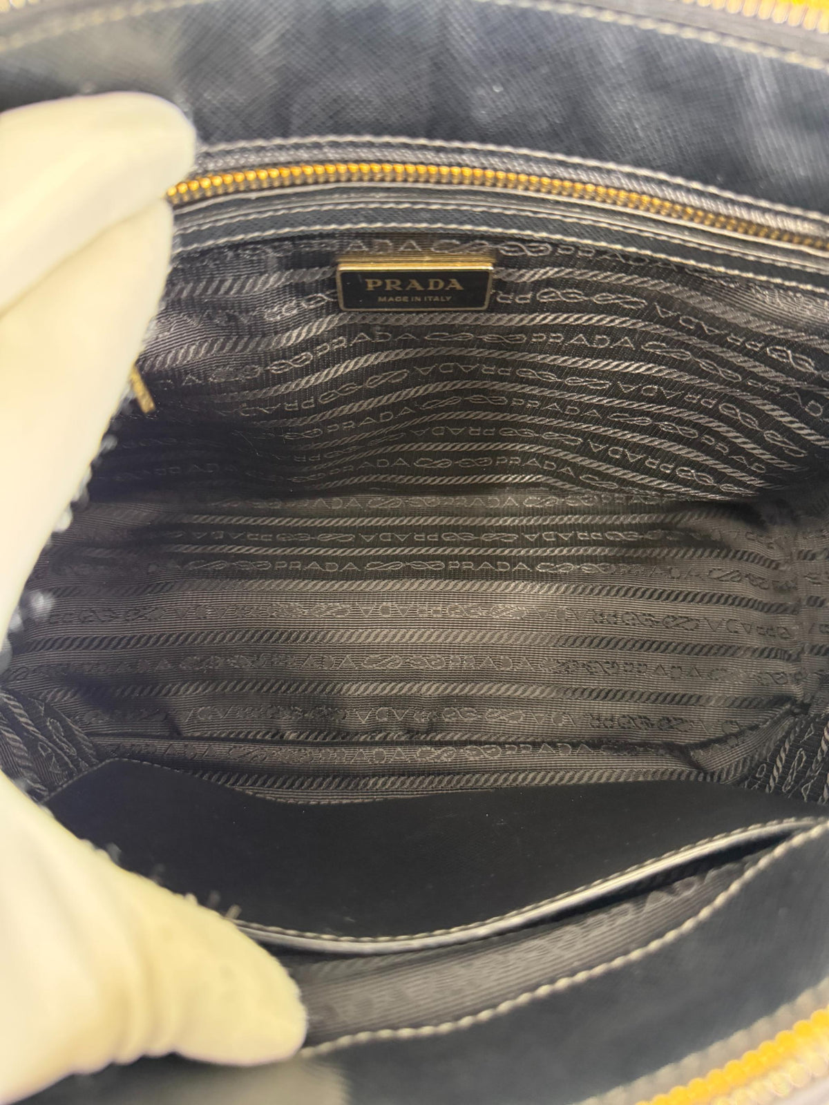 Prada Galleria Black Saffiano Galleria Double Zip Tote Bag