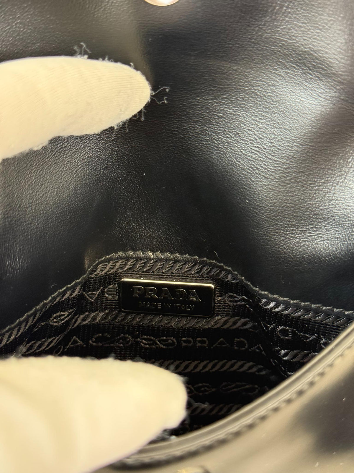 Prada Mini Cleo Black Spazzolato Leather Shoulder Bag