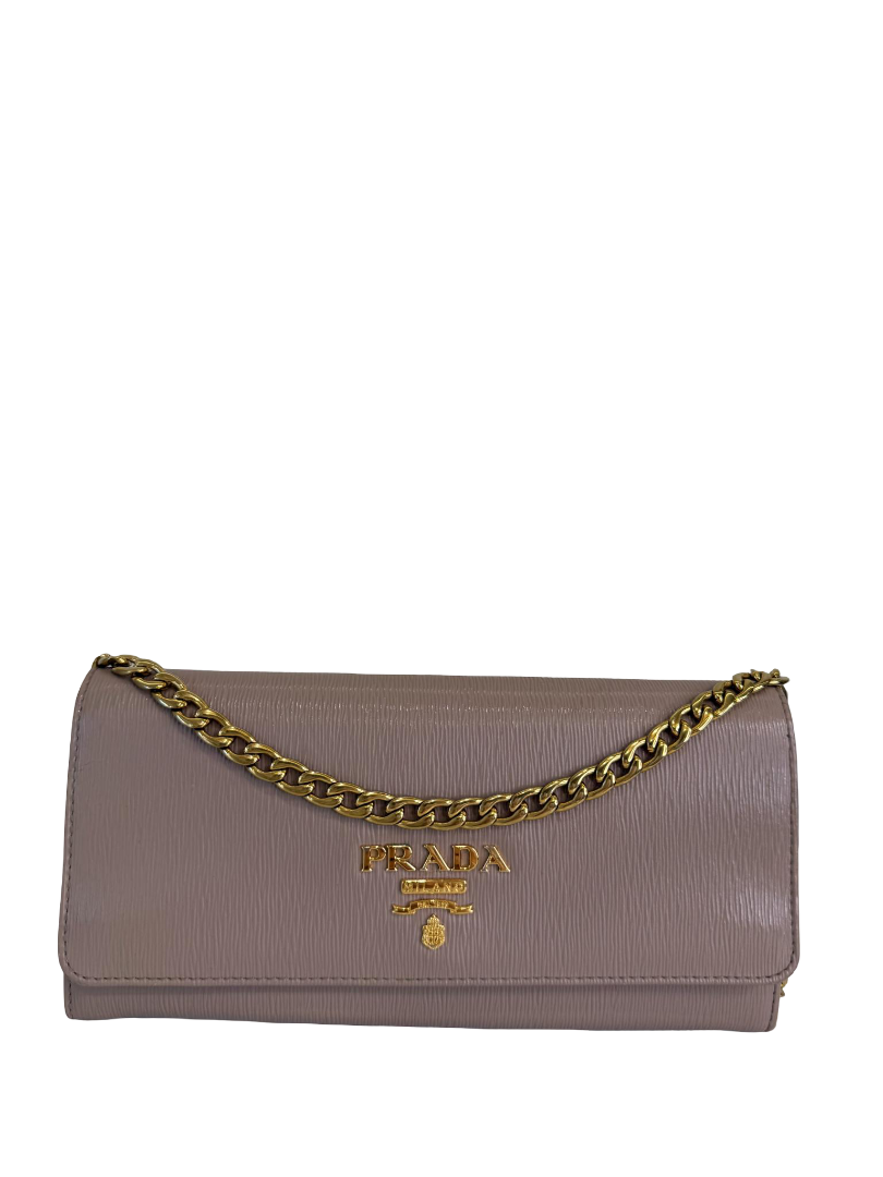 Prada Vitello Move Oro Wallet on Chain