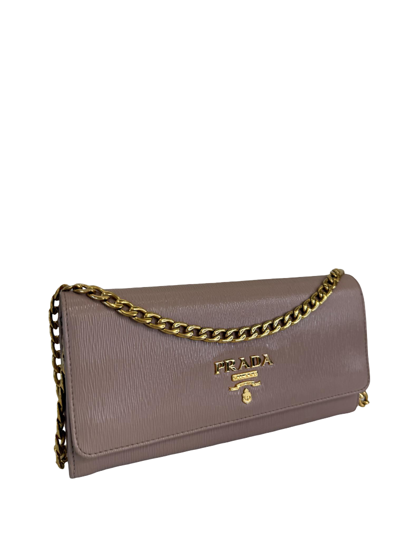 Prada Vitello Move Oro Wallet on Chain