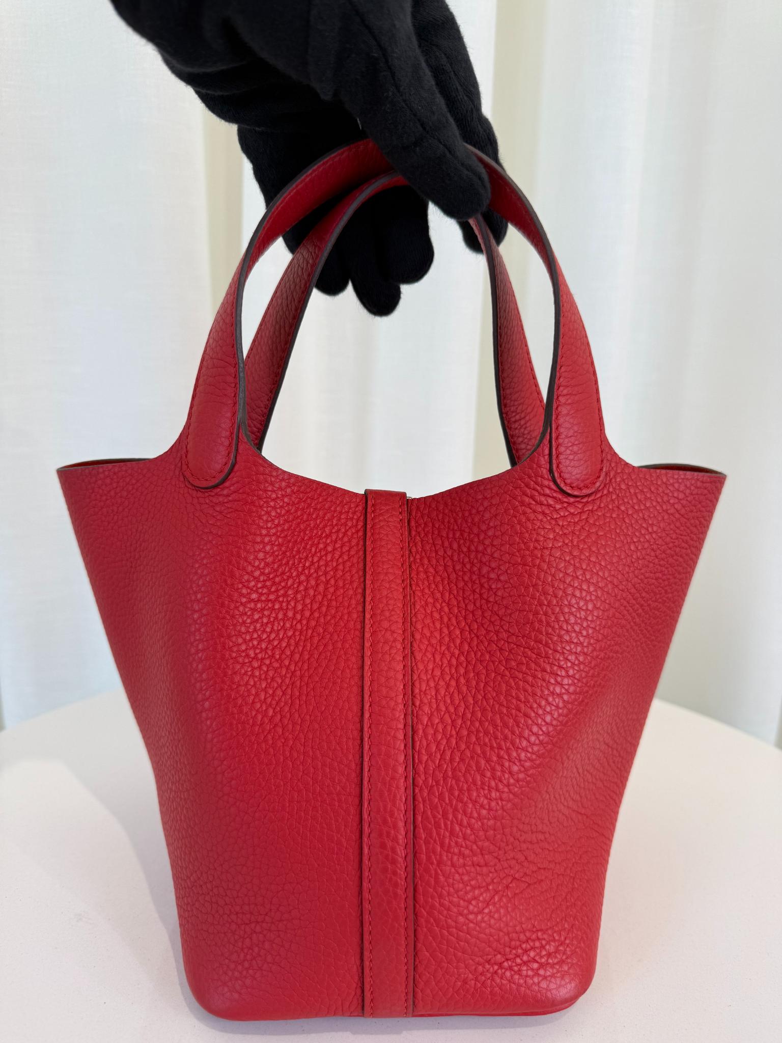 Hermès Picotin Lock 18 Taurillon Clemence Rouge de Coeur