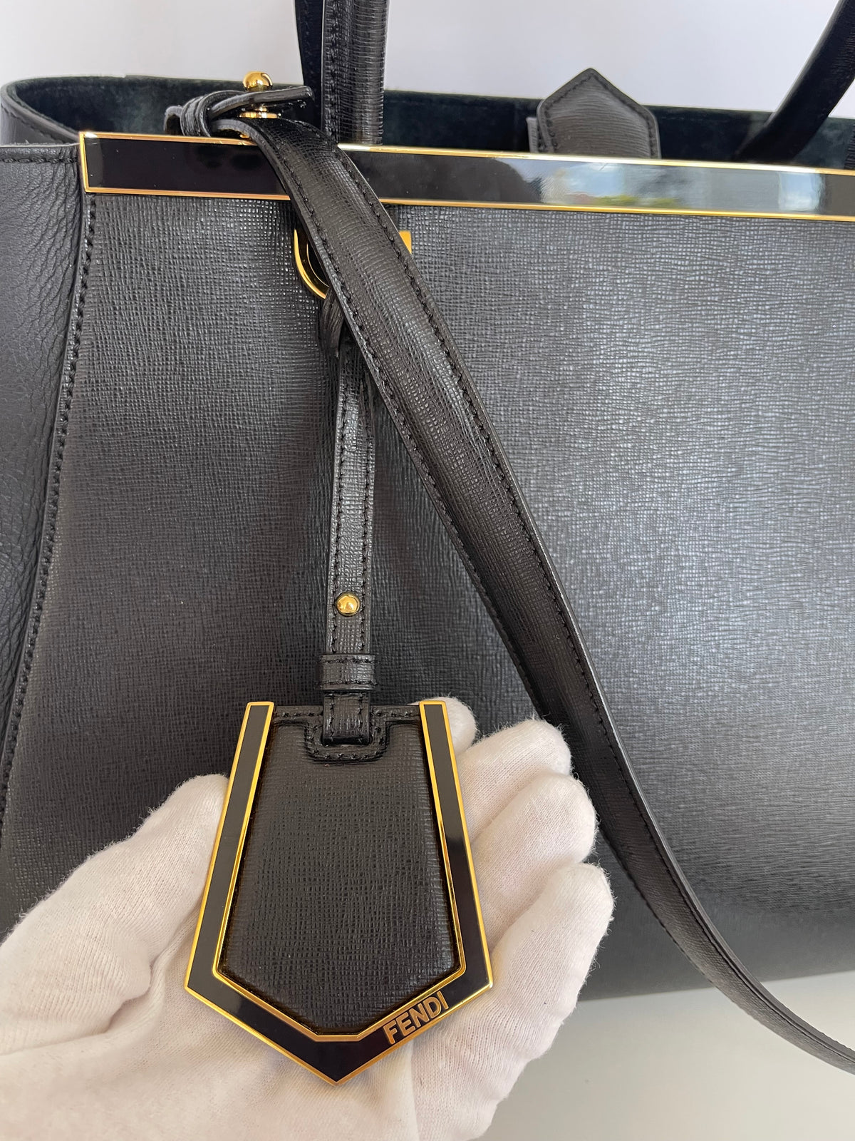 Fendi Black Leather Medium 2Jours Tote