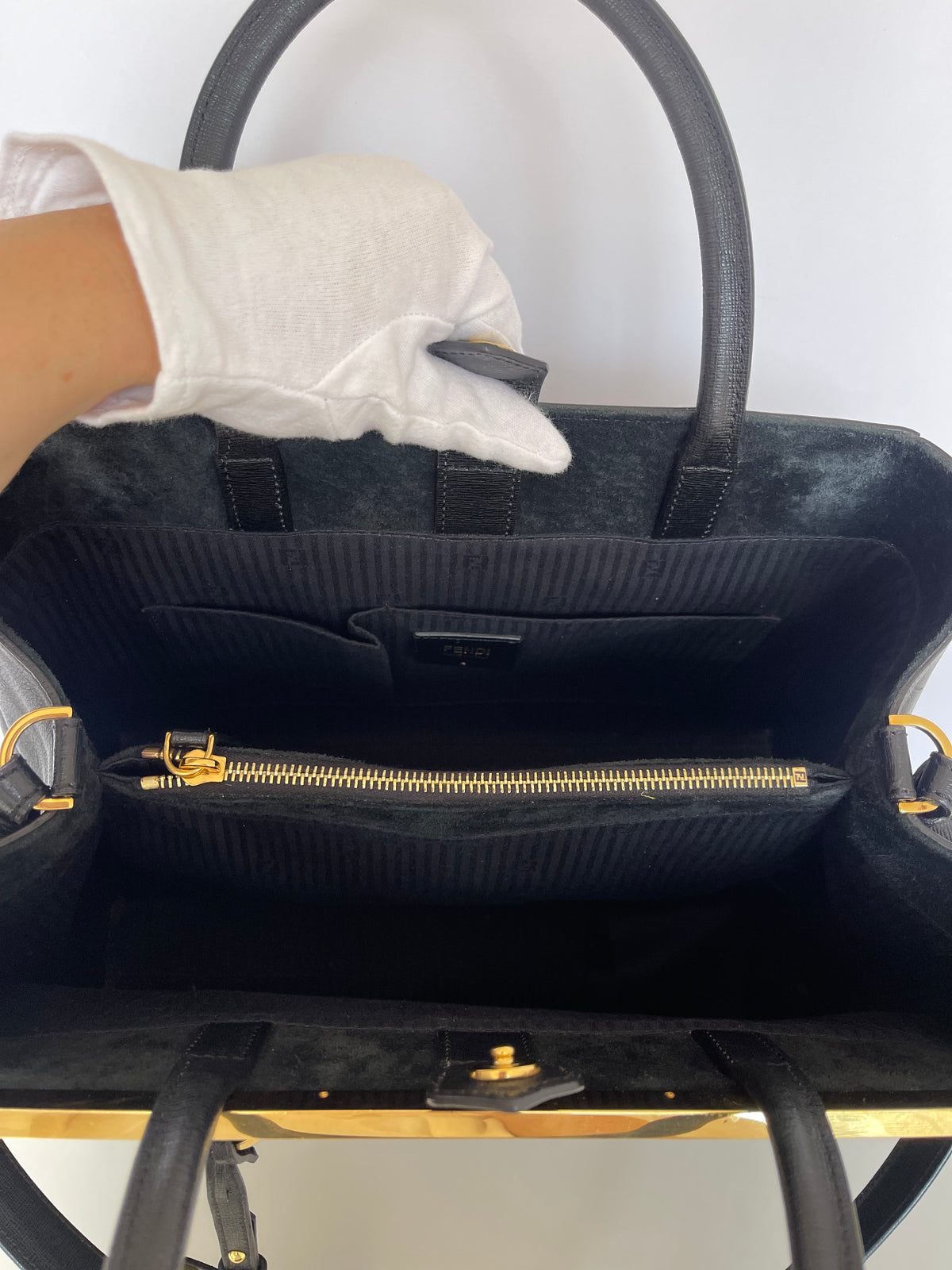 Fendi Black Leather Medium 2Jours Tote