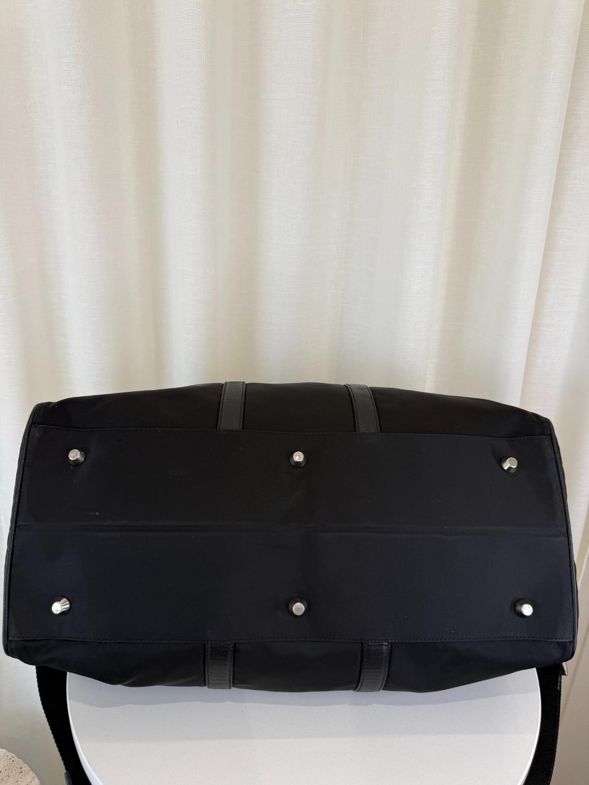 Prada Black Nylon and Saffiano Leather Travel Bag