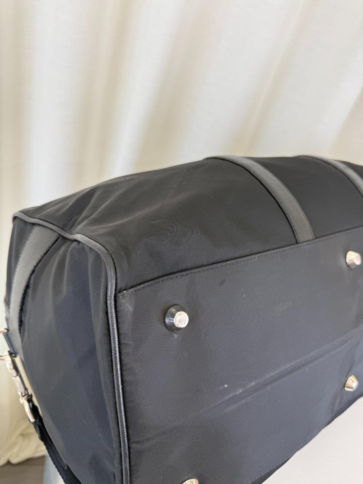 Prada Black Nylon and Saffiano Leather Travel Bag