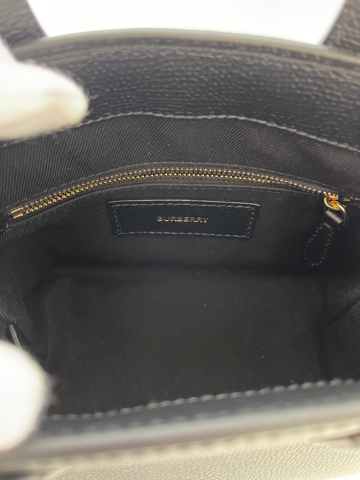 Burberry Baby Banner  Black Leather House Check Tote Bag