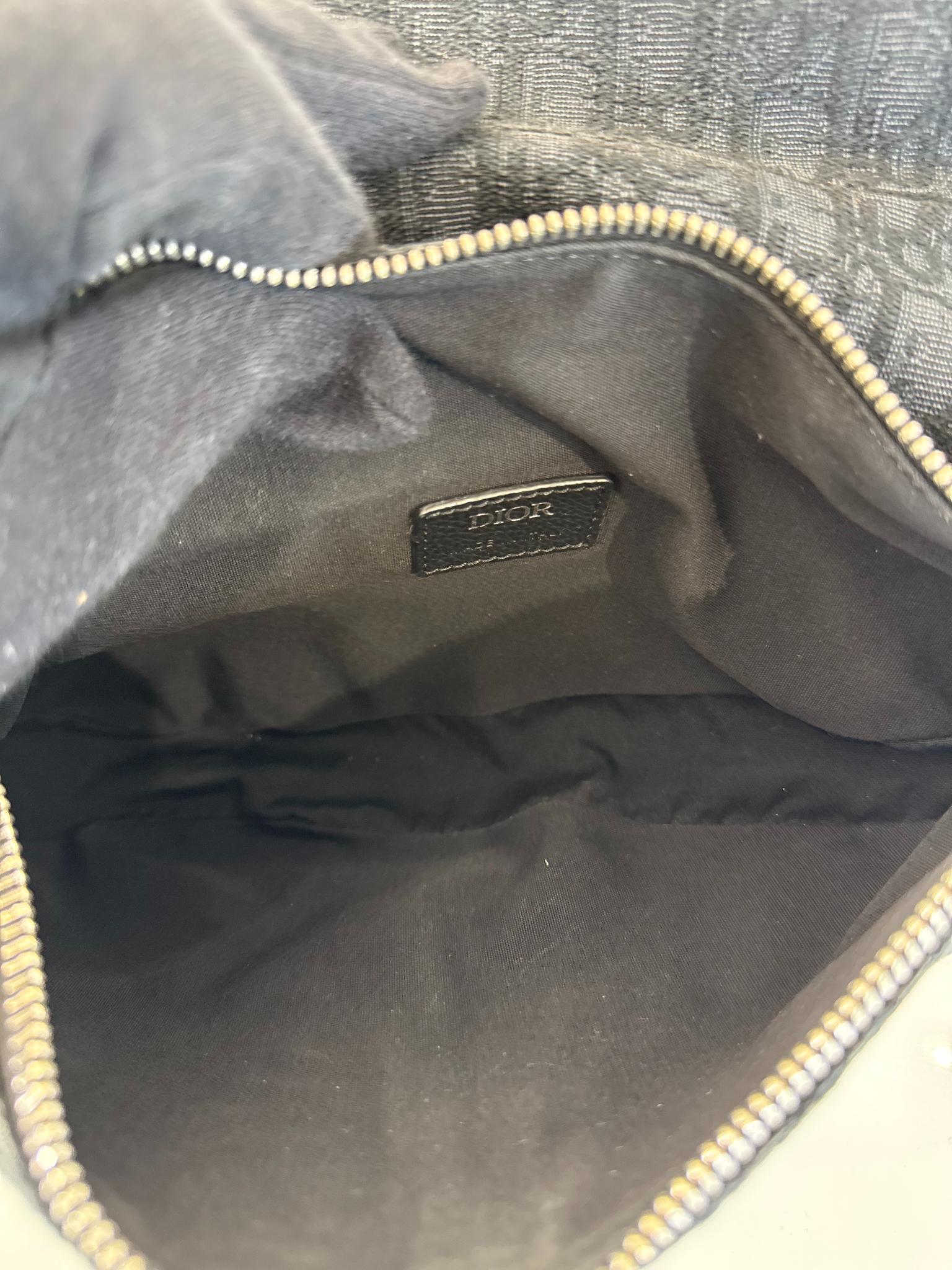 Christian Dior Men’s Black Dior Oblique Jacquard Saddle Bag