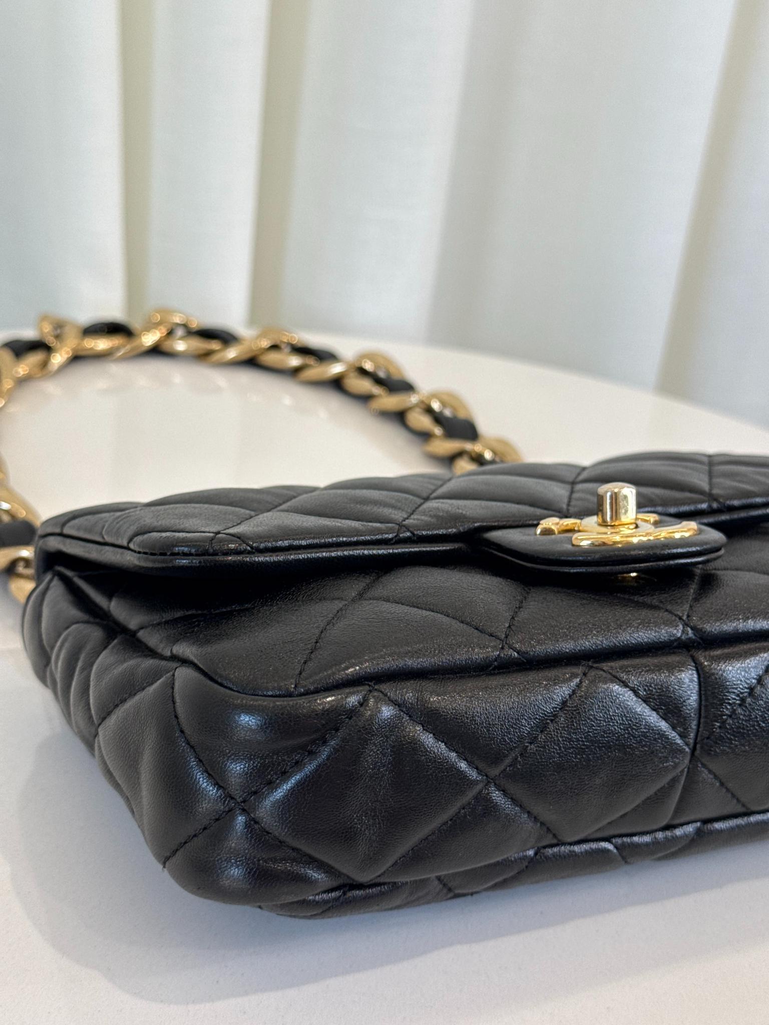 Chanel Small Funky Town Black Lambskin Shoulder Bag