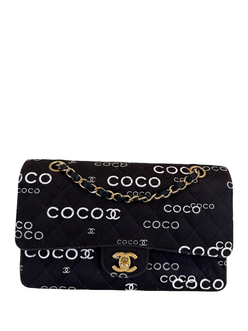 Chanel Limited Edition Medium Classic Double Flap Coco Printed
