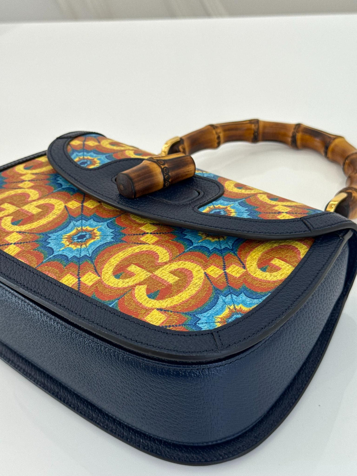 Gucci Limited Edition 100th Anniversary Medium Kaleidoscope 1947 Bamboo Top Handle