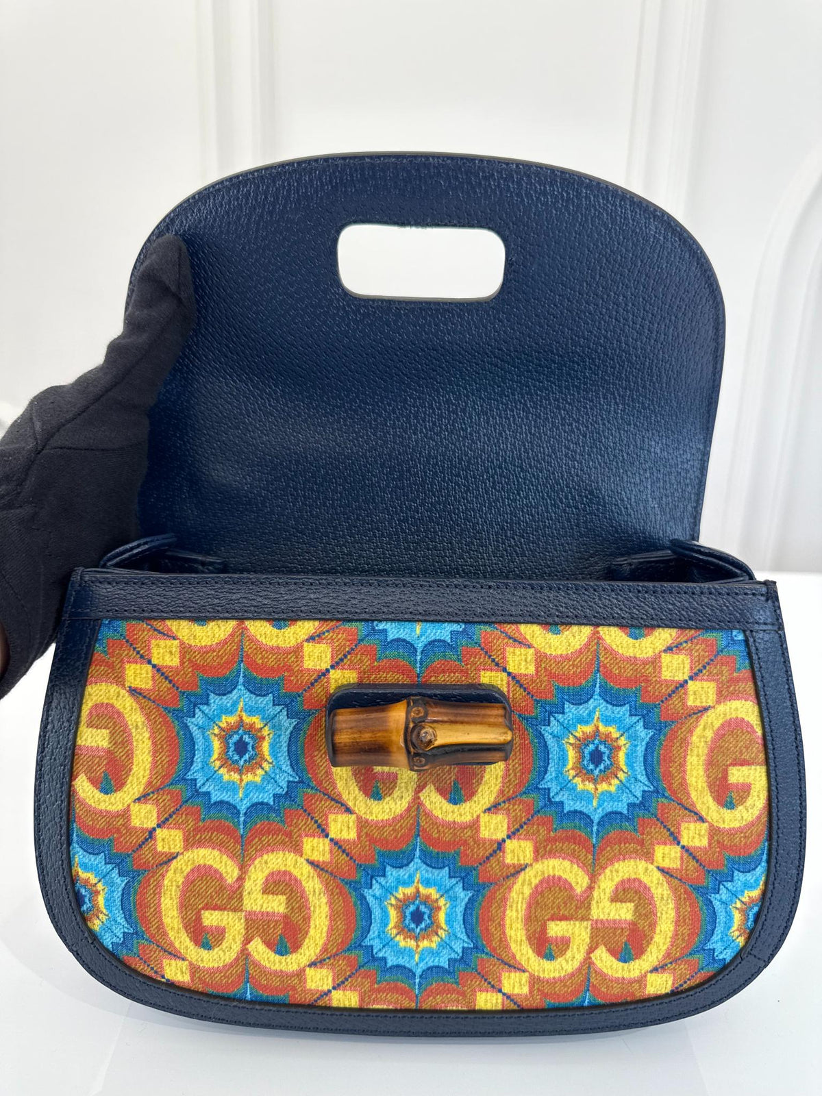 Gucci Limited Edition 100th Anniversary Medium Kaleidoscope 1947 Bamboo Top Handle