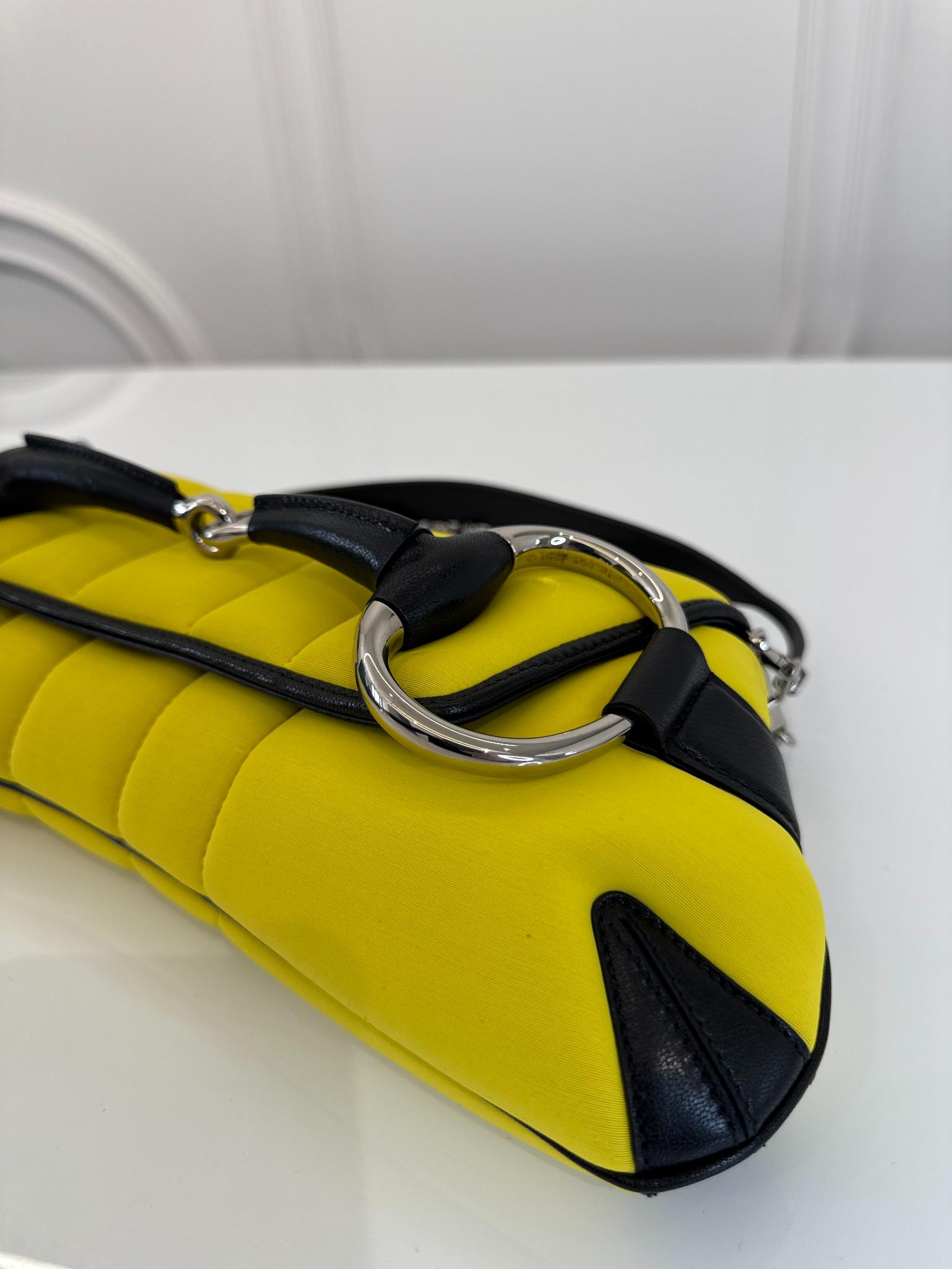 Gucci Horsebit Chain Medium Shoulder Bag Yellow