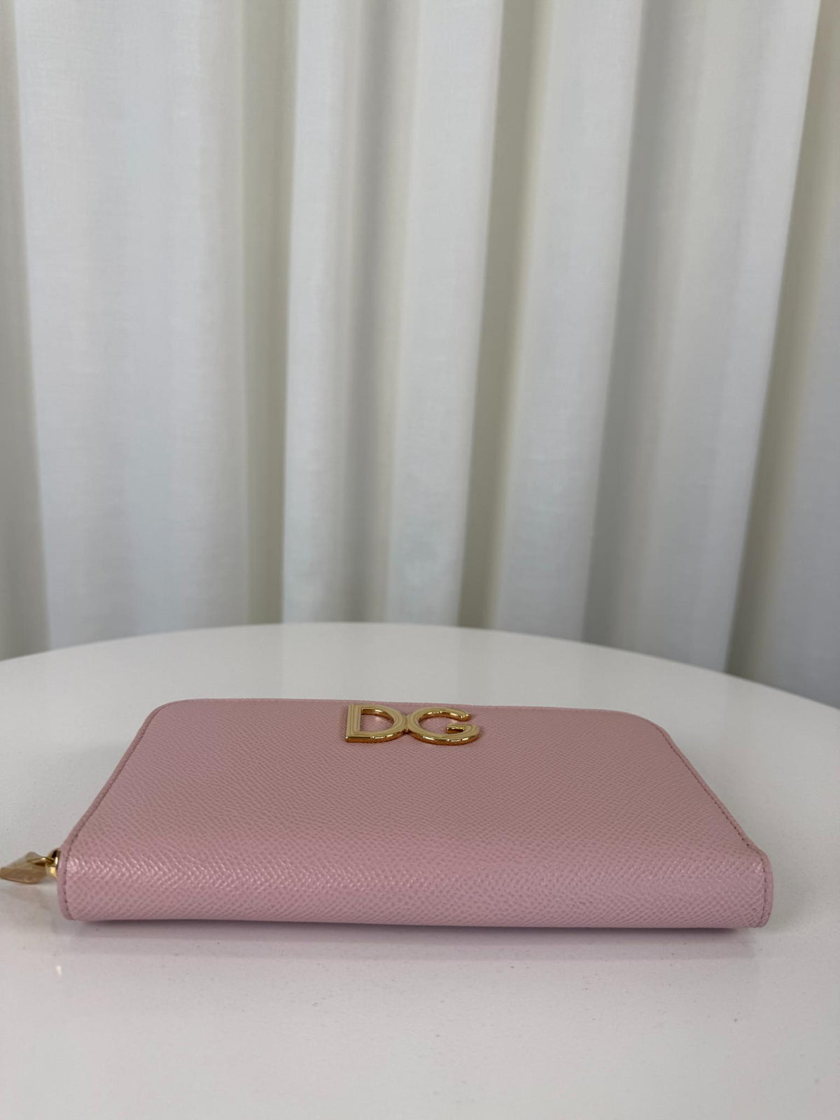 Dolce Gabbana DG Dauphine Leather Long Wallet Light Pink