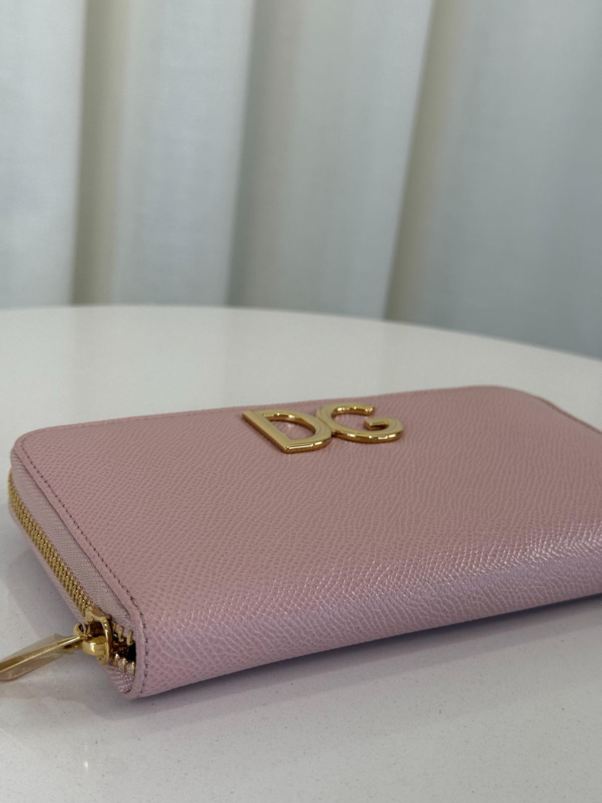 Dolce Gabbana DG Dauphine Leather Long Wallet Light Pink