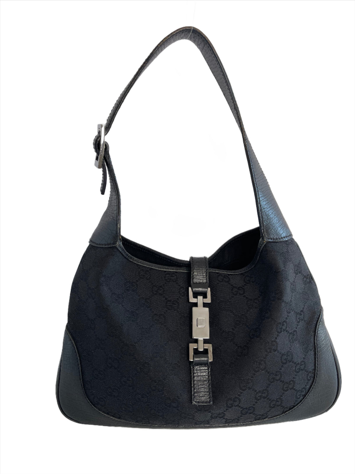 Gucci Jackie Black GG Canvas Bag