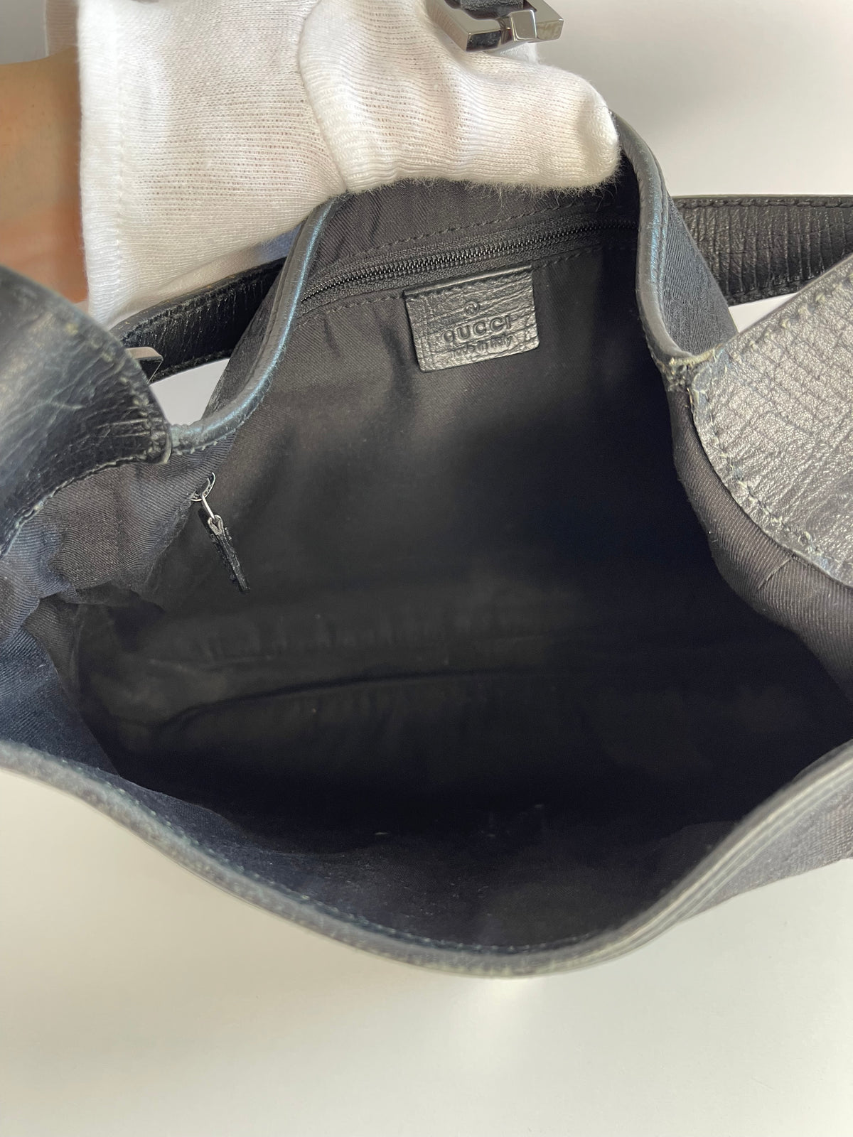 Gucci Jackie Black GG Canvas Bag