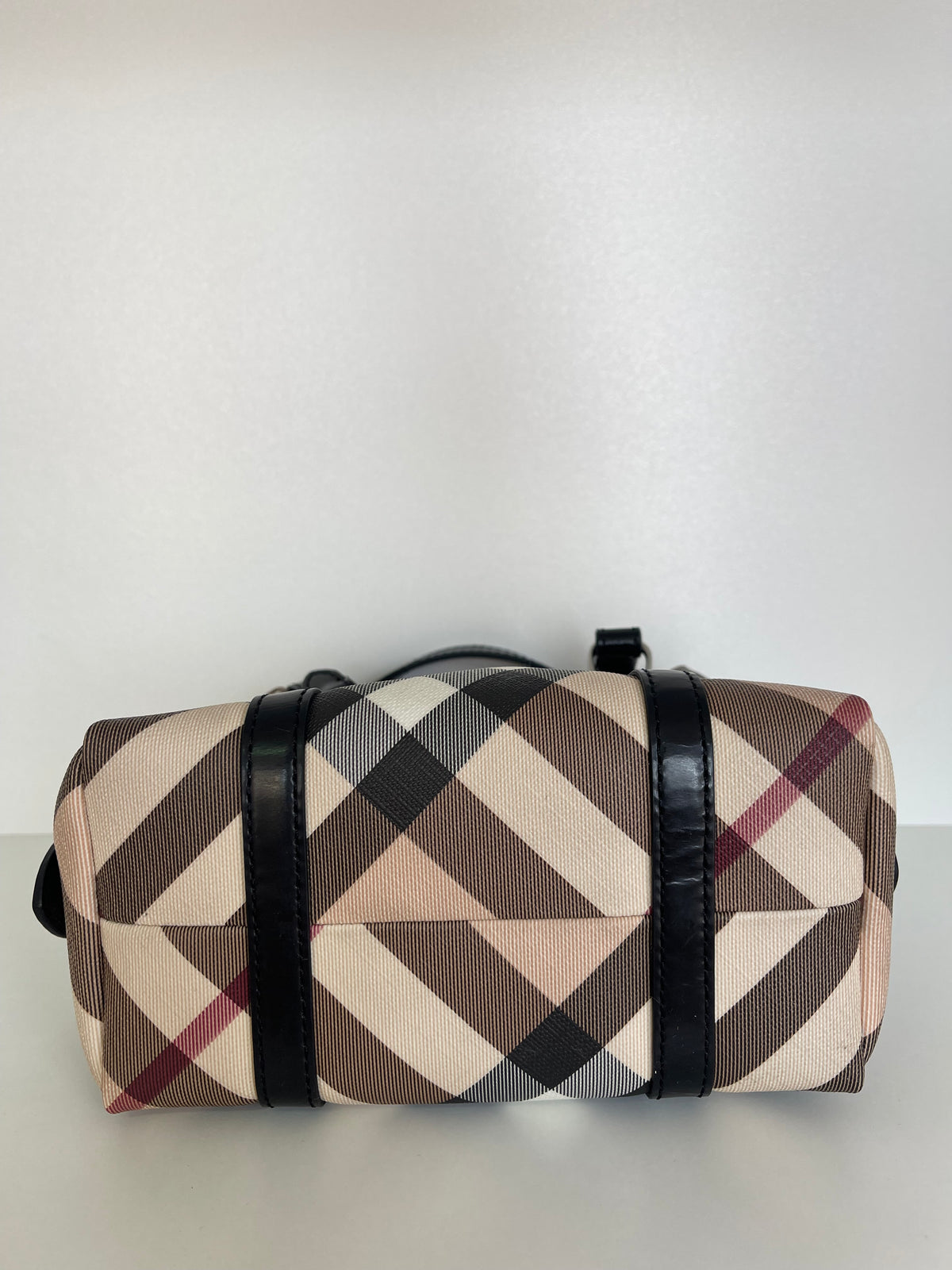 Burberry Top Handle Nova Check Canvas Mini Black