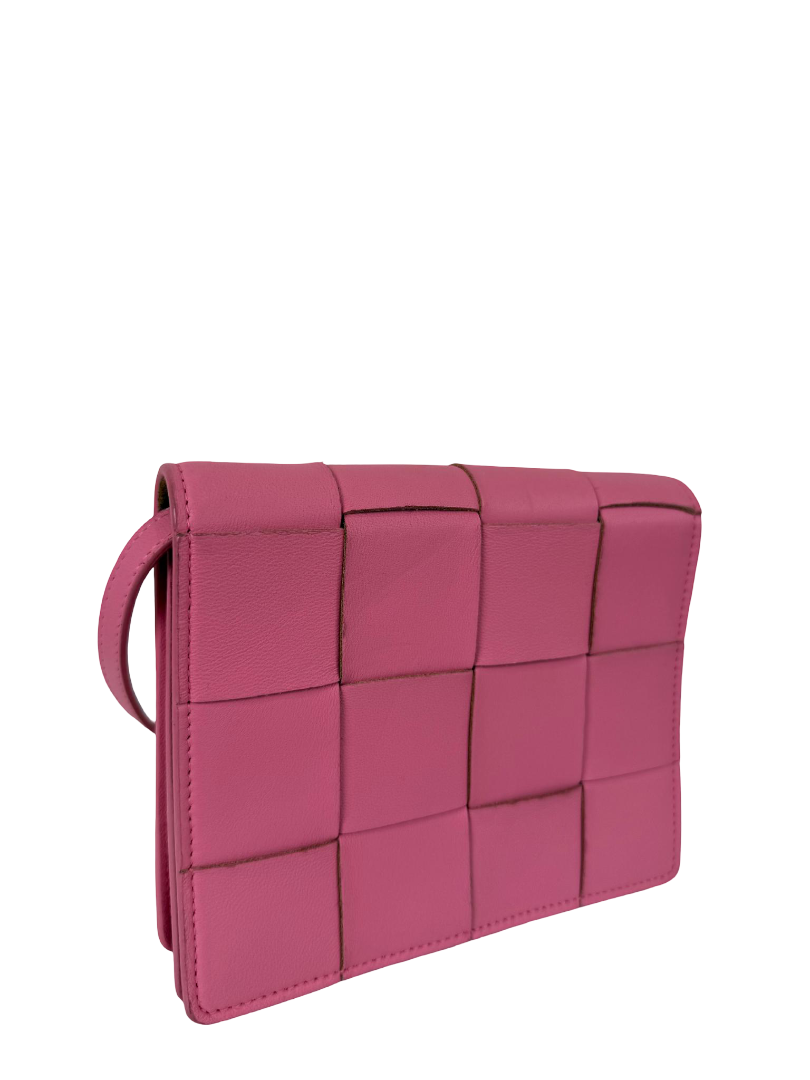Bottega Veneta Intrecciato Cassette Crossbody Bag Pink