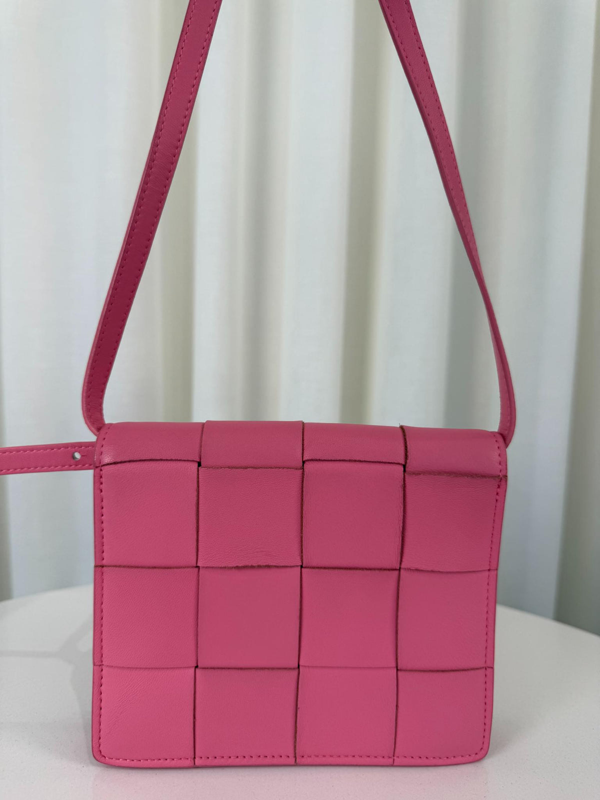 Bottega Veneta Intrecciato Cassette Crossbody Bag Pink