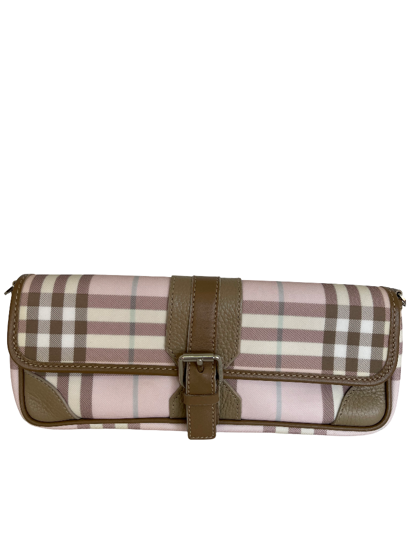 Burberry Candy Check Convertible Wristlet Clutch with Strap