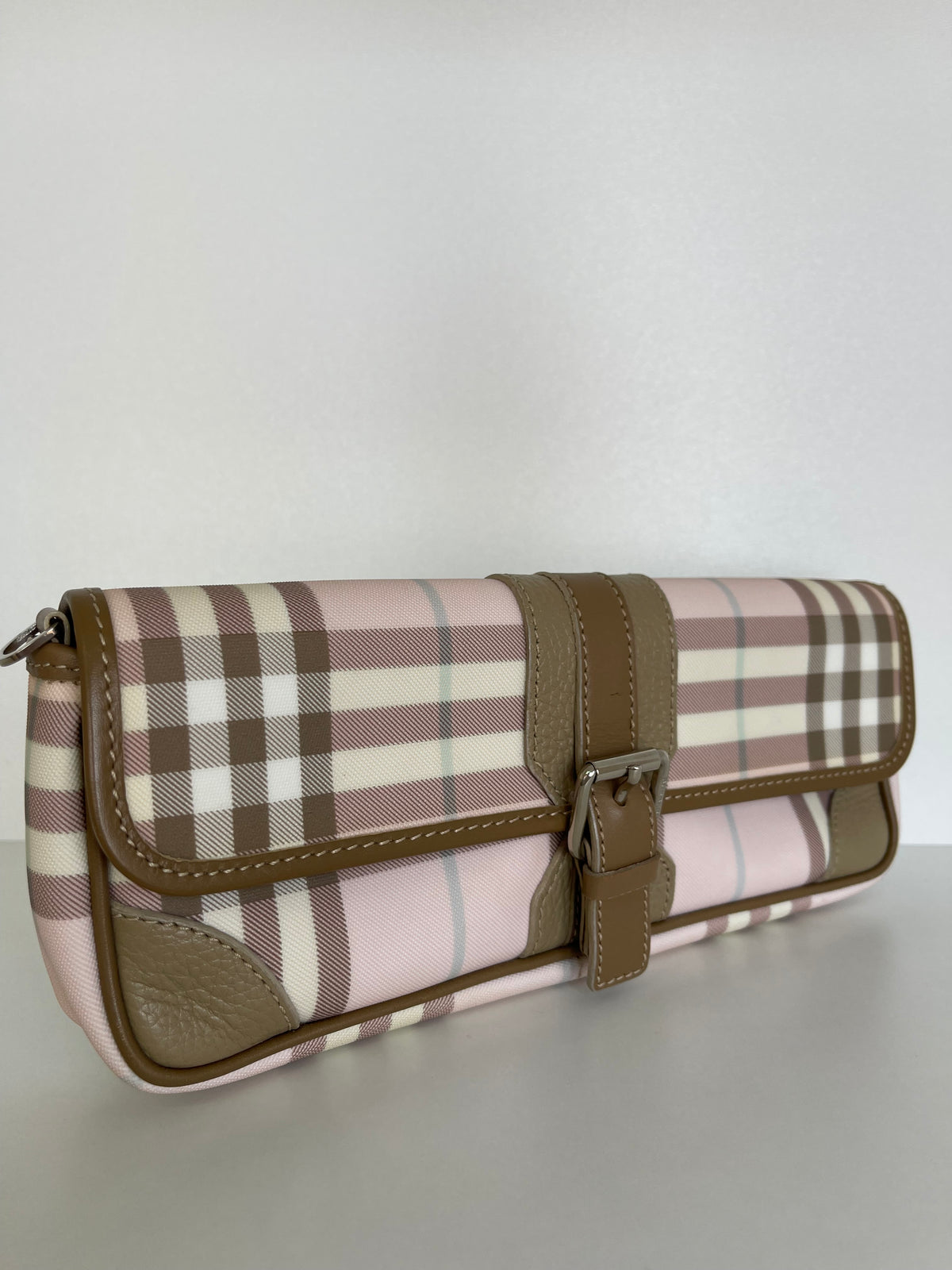 Burberry Candy Check Convertible Wristlet Clutch with Strap