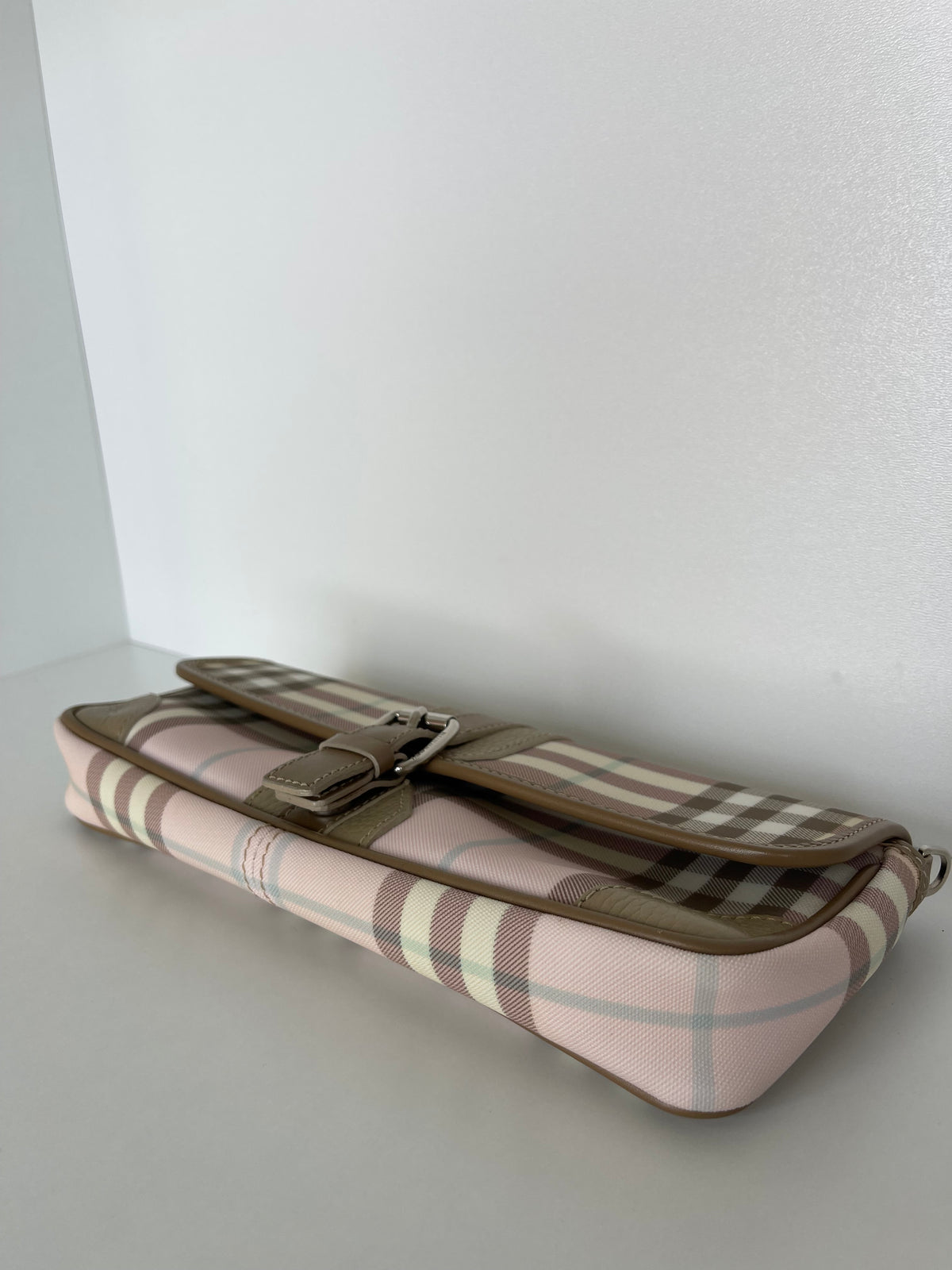Burberry Candy Check Convertible Wristlet Clutch with Strap